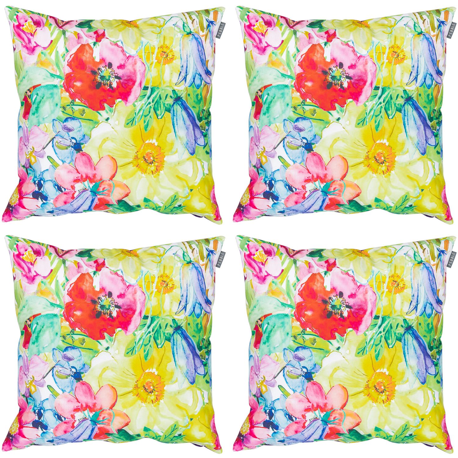icon Painterly Floral Outdoor Cushion (Set of 4) - Purple