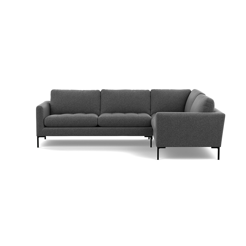 Heal's Eton Right Hand Facing Corner Sofa Melton Wool Granite Black Feet