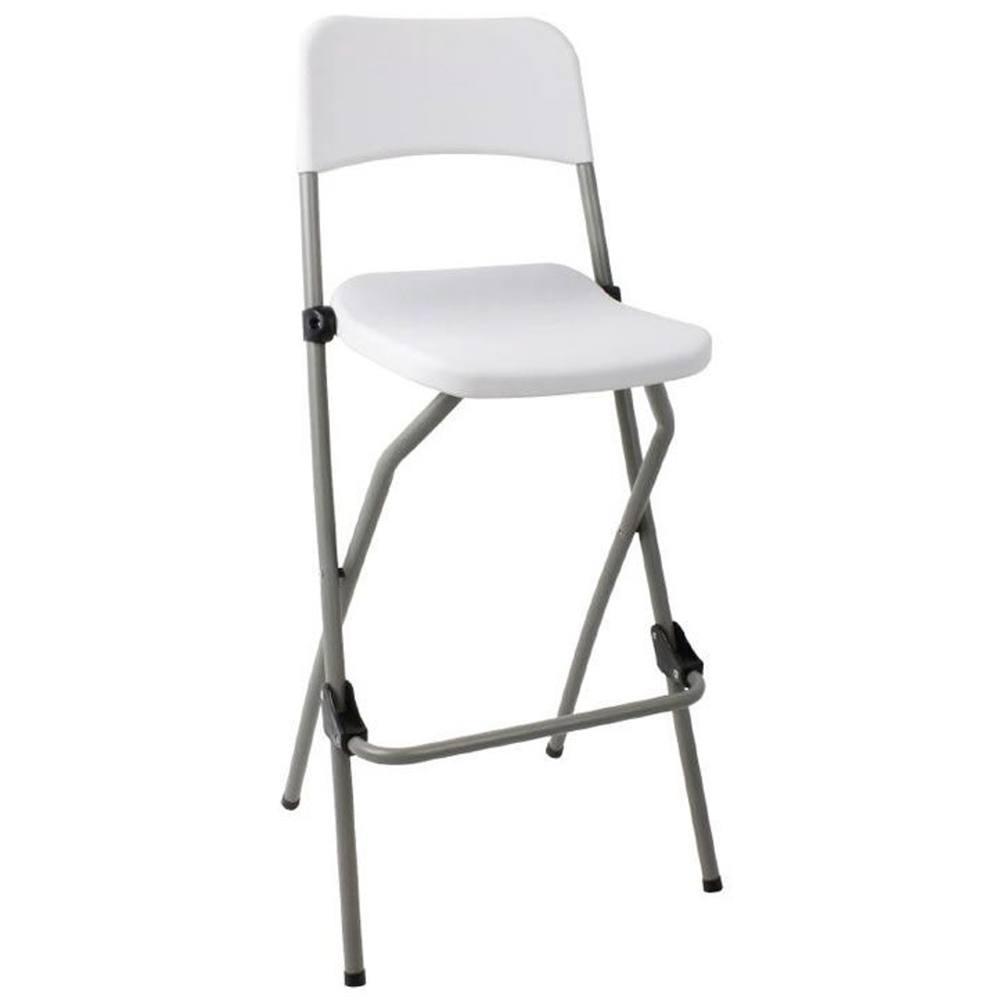 netfurniture Bazon Folding Breakfast Bar Stool Indoor Outdoor Garden Use in White