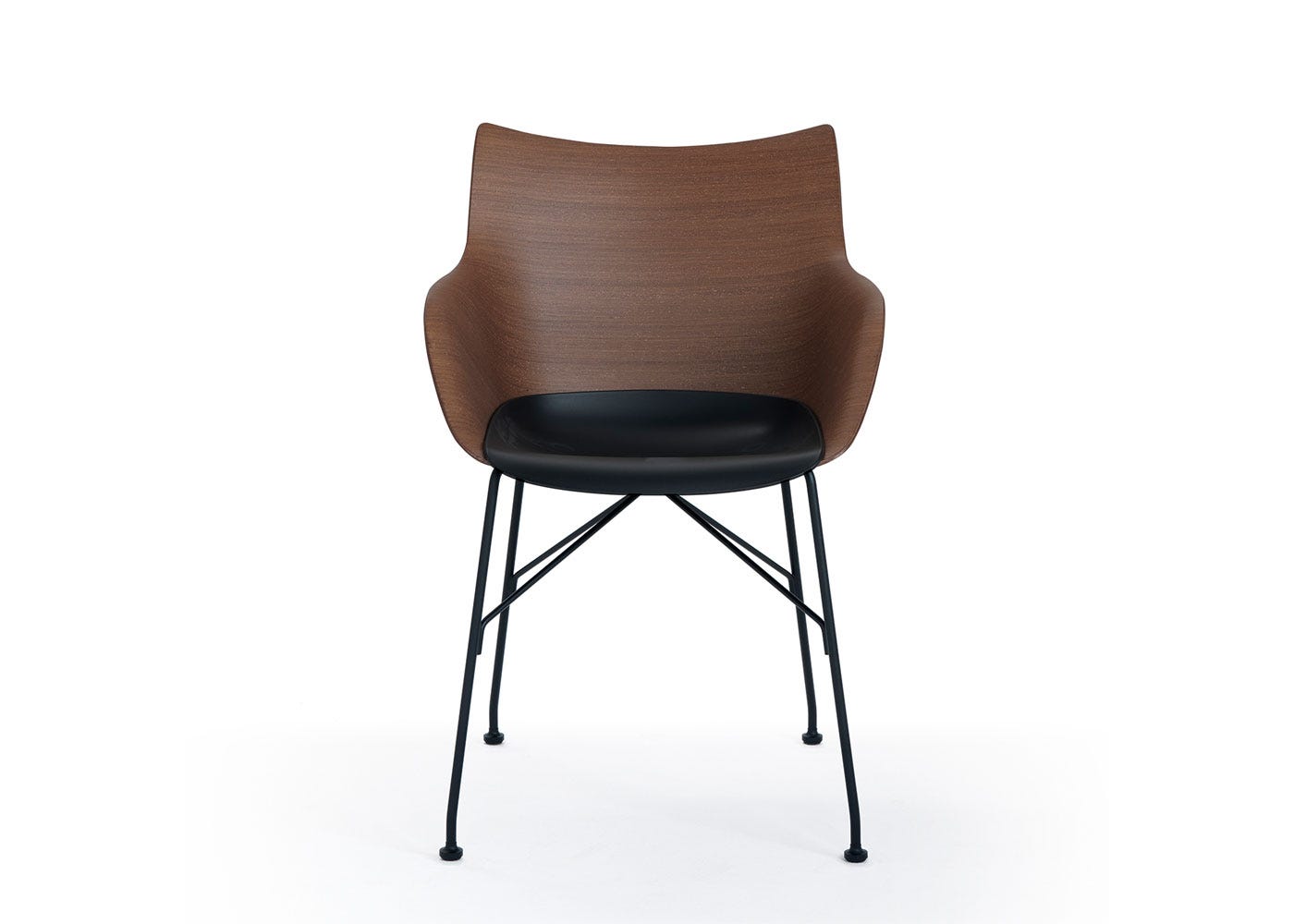 Kartell Q/Wood SN Dining Chair Basic Veneer Black Seat