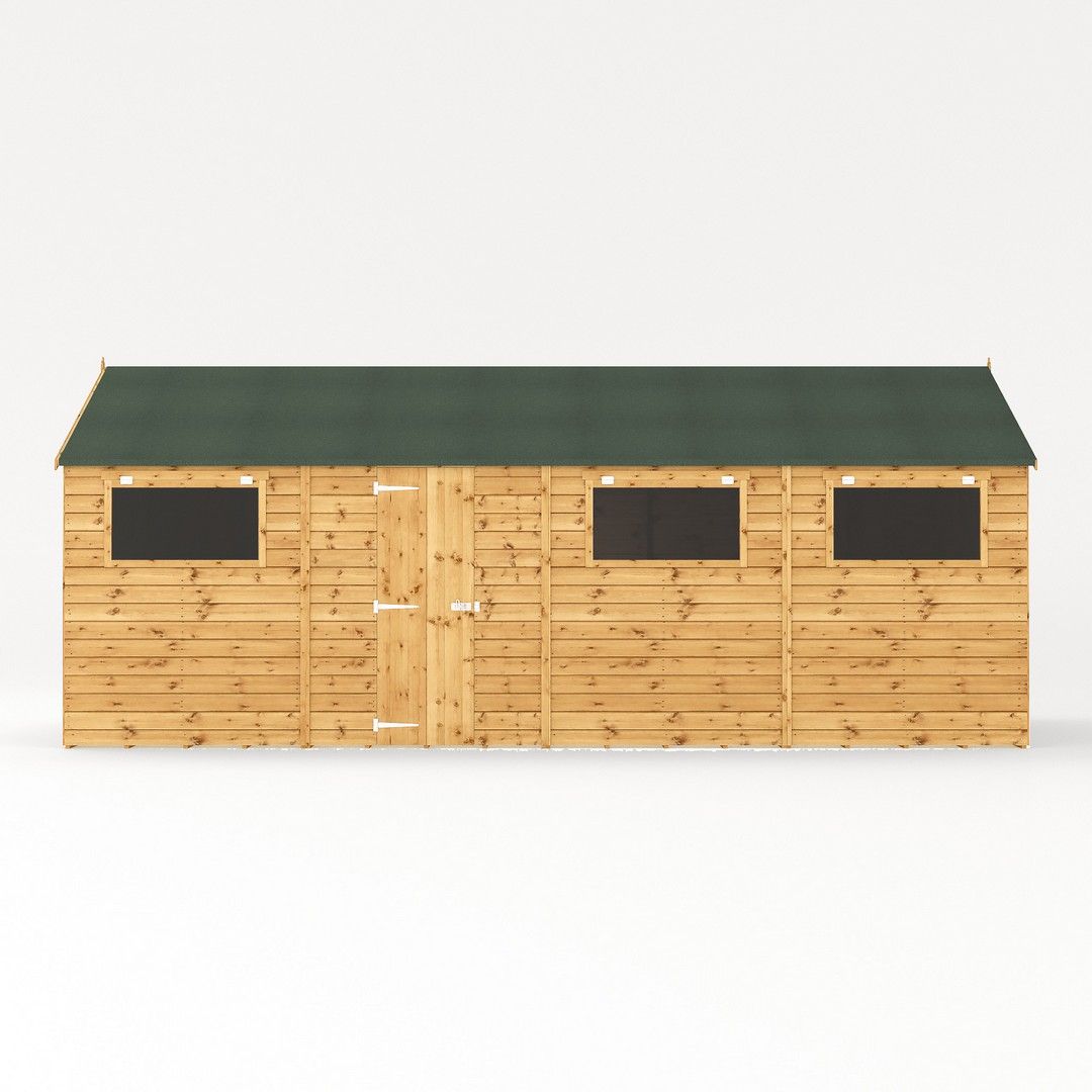Mercia 20 x 10 Ft Premium Shiplap Apex Workshop - L606.2 x W322.7 x H252.4 cm in Brown 4