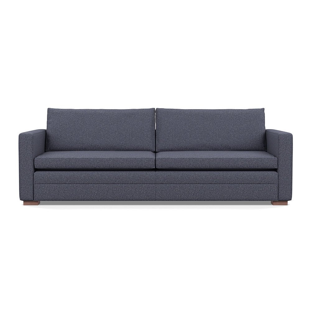 Heal's Palermo 5 Seater Sofa Loop Boucle Navy Walnut Feet