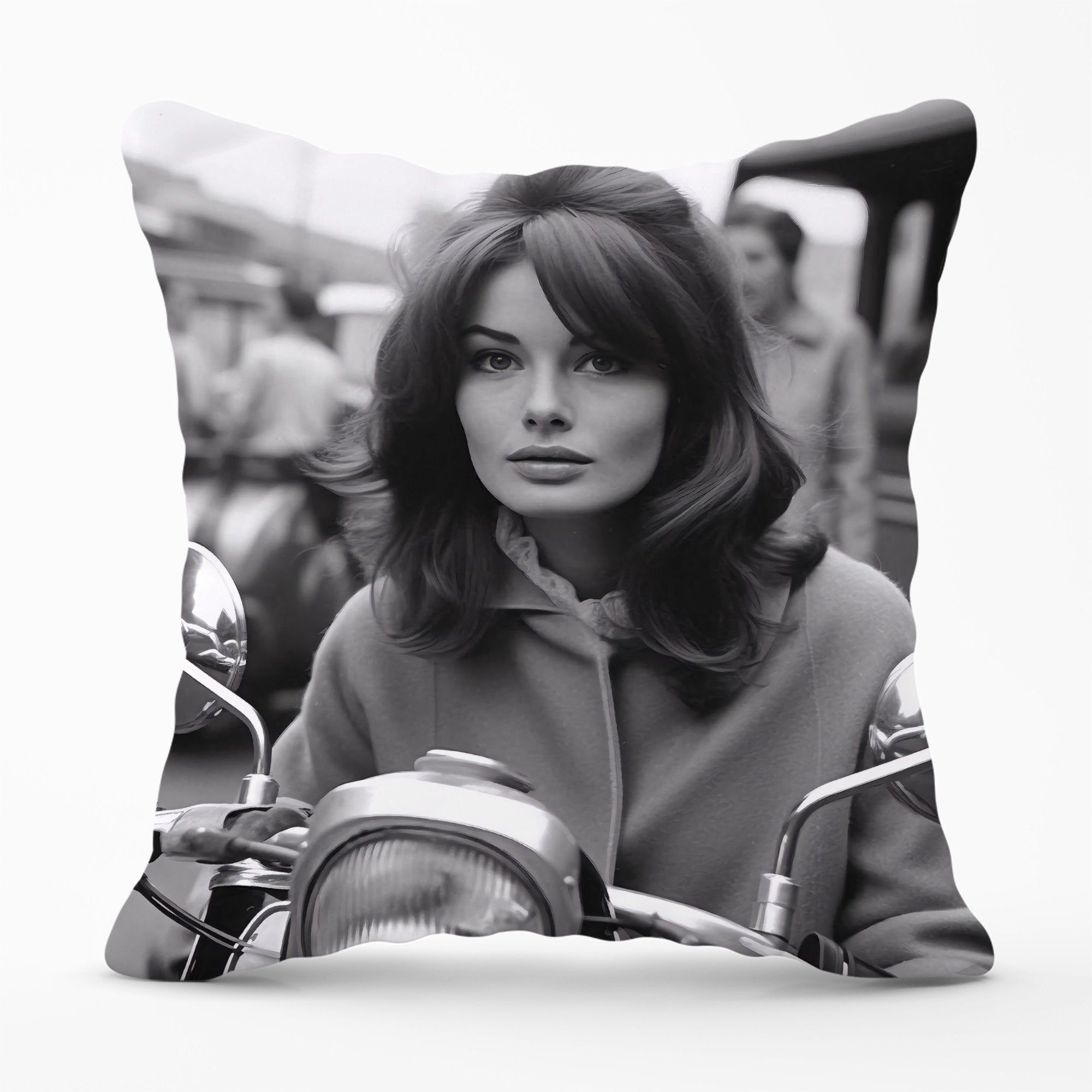 Warren Reed - Designer 1960 Out On The Bike Cushions in Black