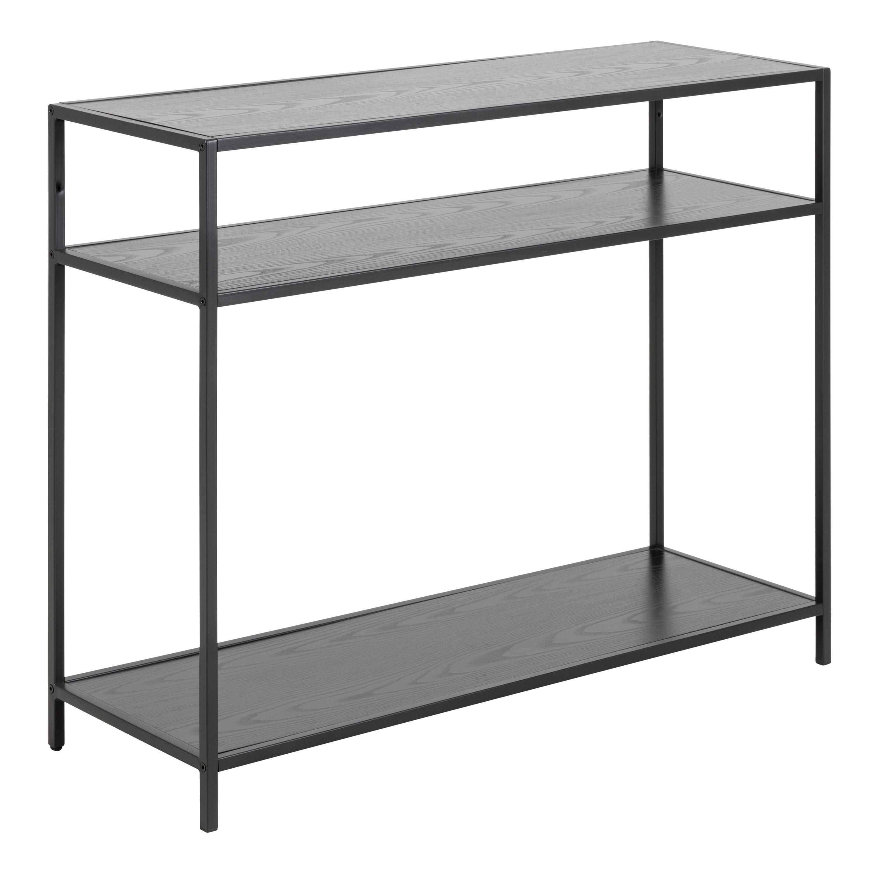 Furniture To Go Seaford Console Table with 2 Shelves in Black