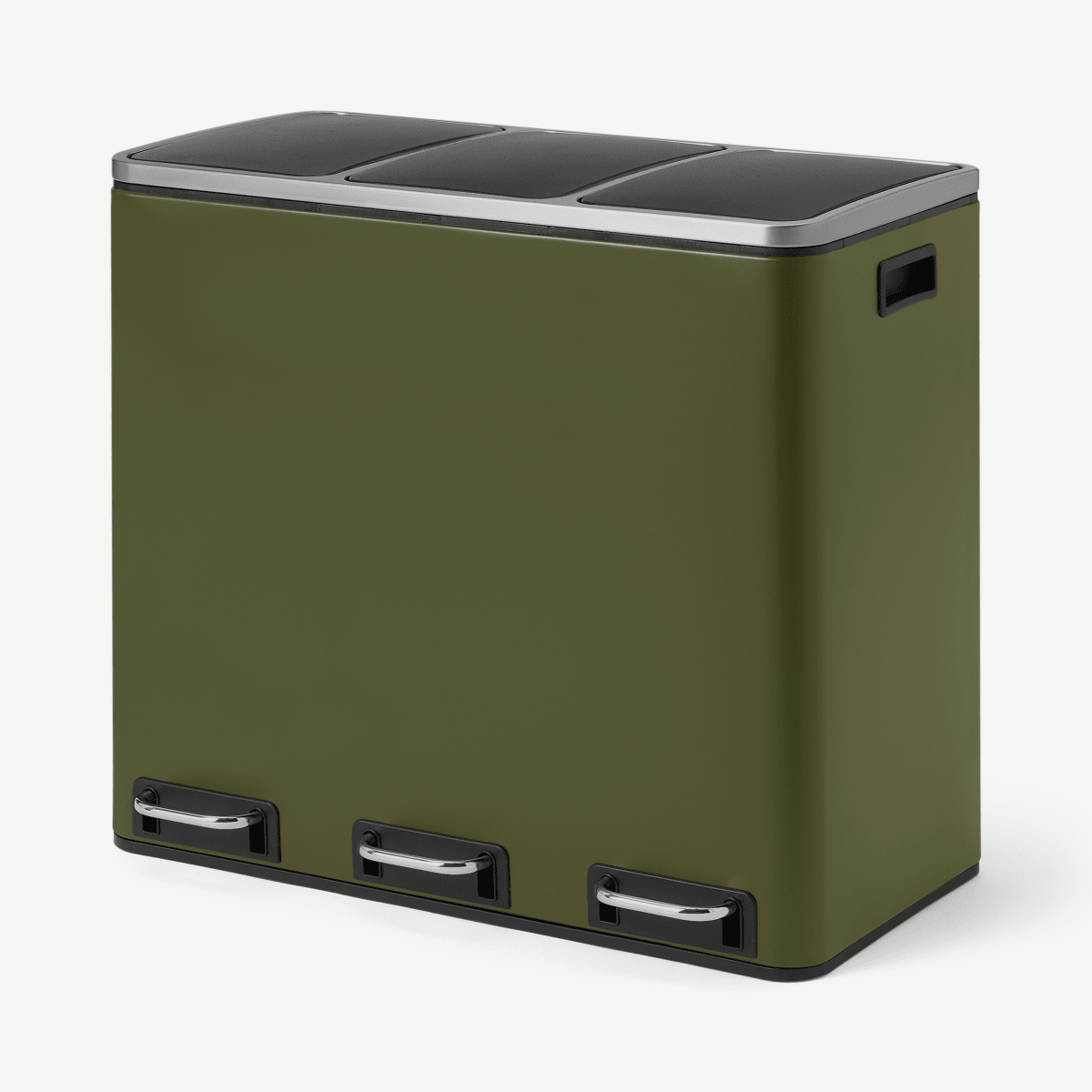 Colter 54L, Soft Close Triple Recycling Pedal Bin, x3 18L, Forest Green