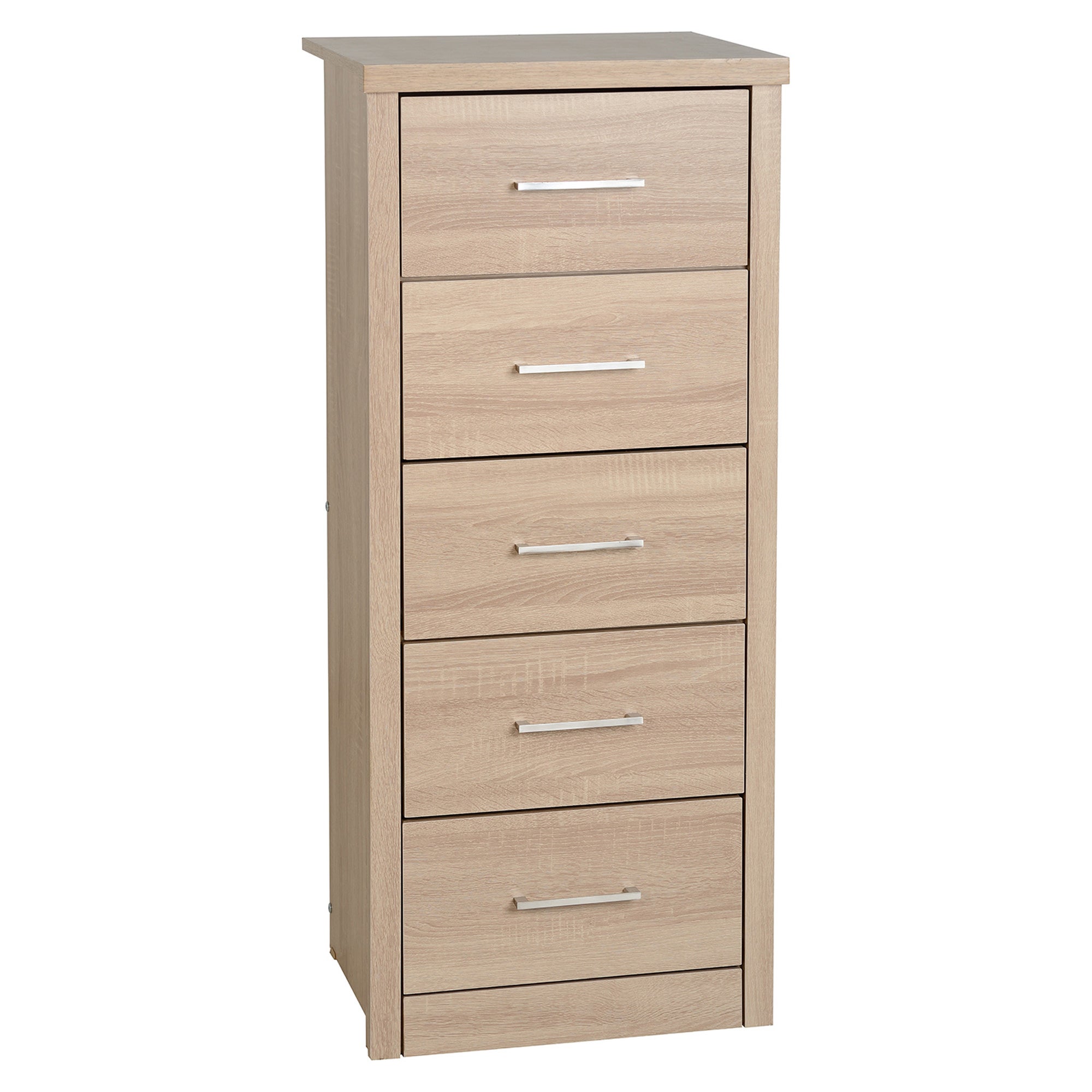 Lennon Narrow Oak 5 Chest of Drawer Oak