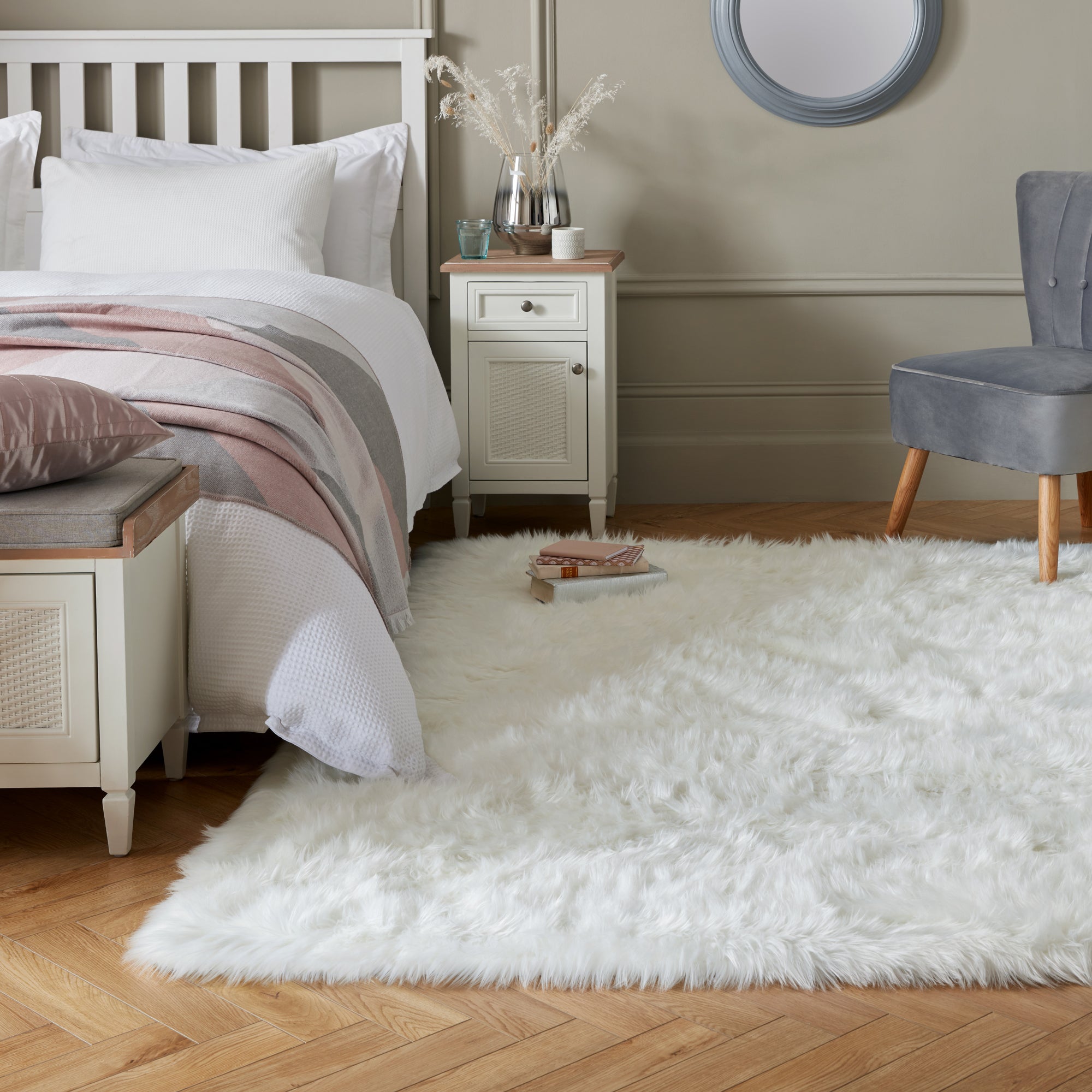Faux Sheepskin Rug Cream