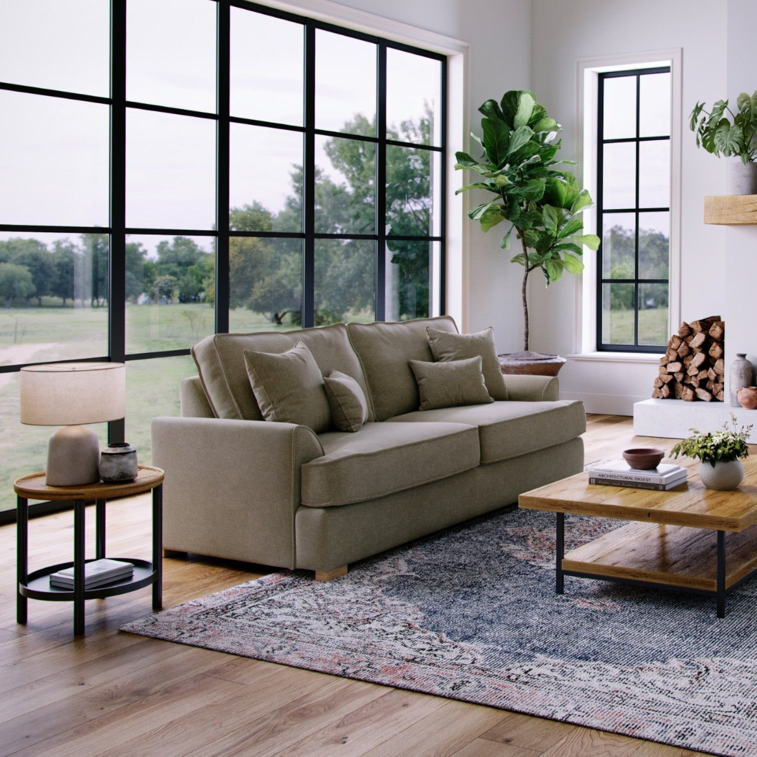 The Great Sofa Company Ophelia 3 Seater Chenille Sofa in Grey