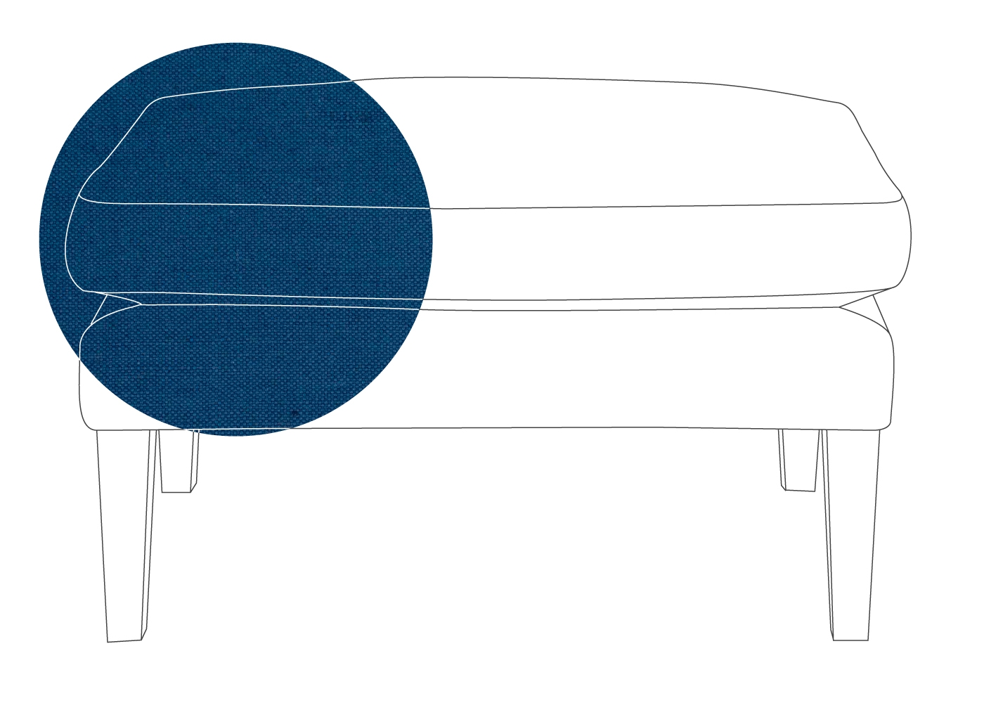 Heal's Wallis Ottoman Capelo Linen-Cotton Inkspot Natural Feet
