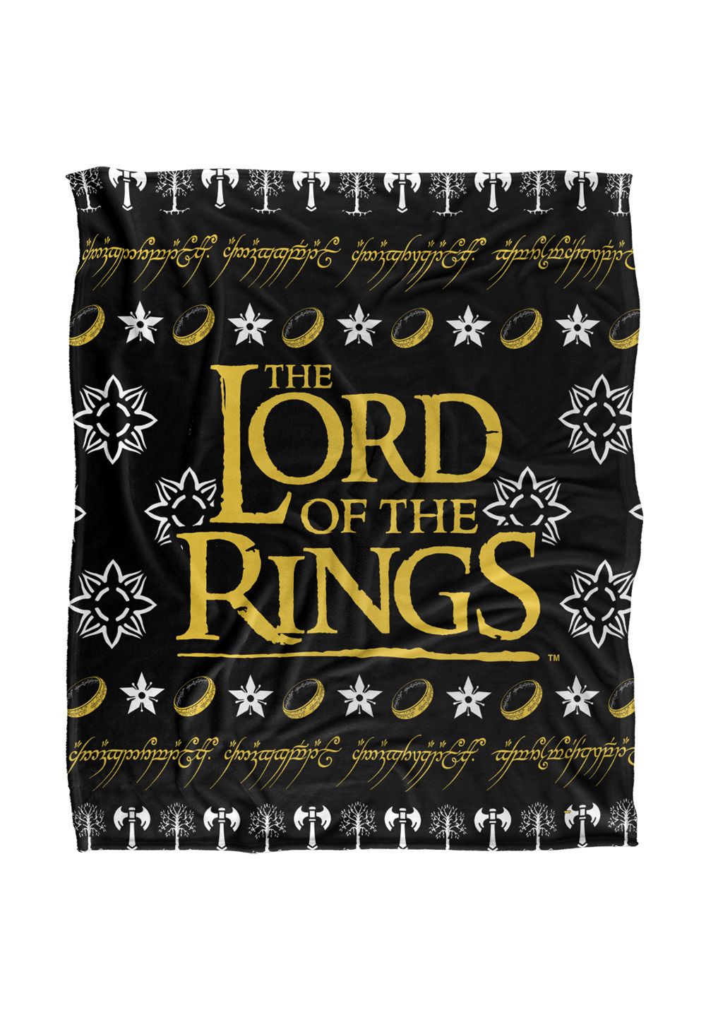 Lord of the Rings Blanket, 152x127 cm Ugly Christmas Sweater Logo Silky Touch Super Soft Throw Blanket in White