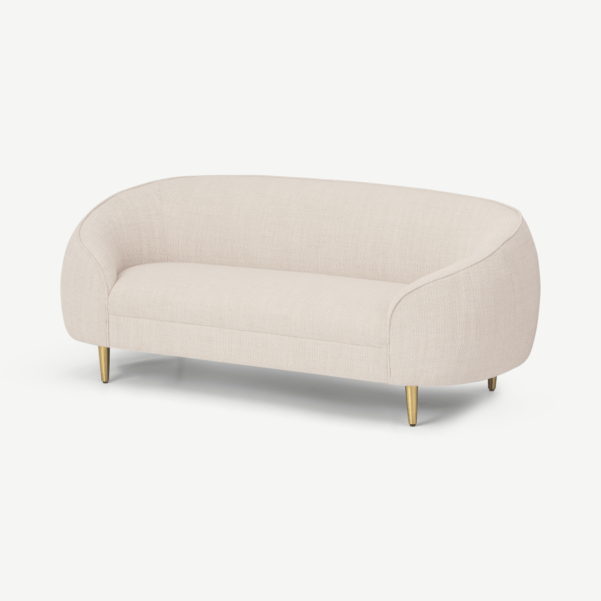 Trudy 2 Seater Sofa, Oatmeal Loop Textured Fabric