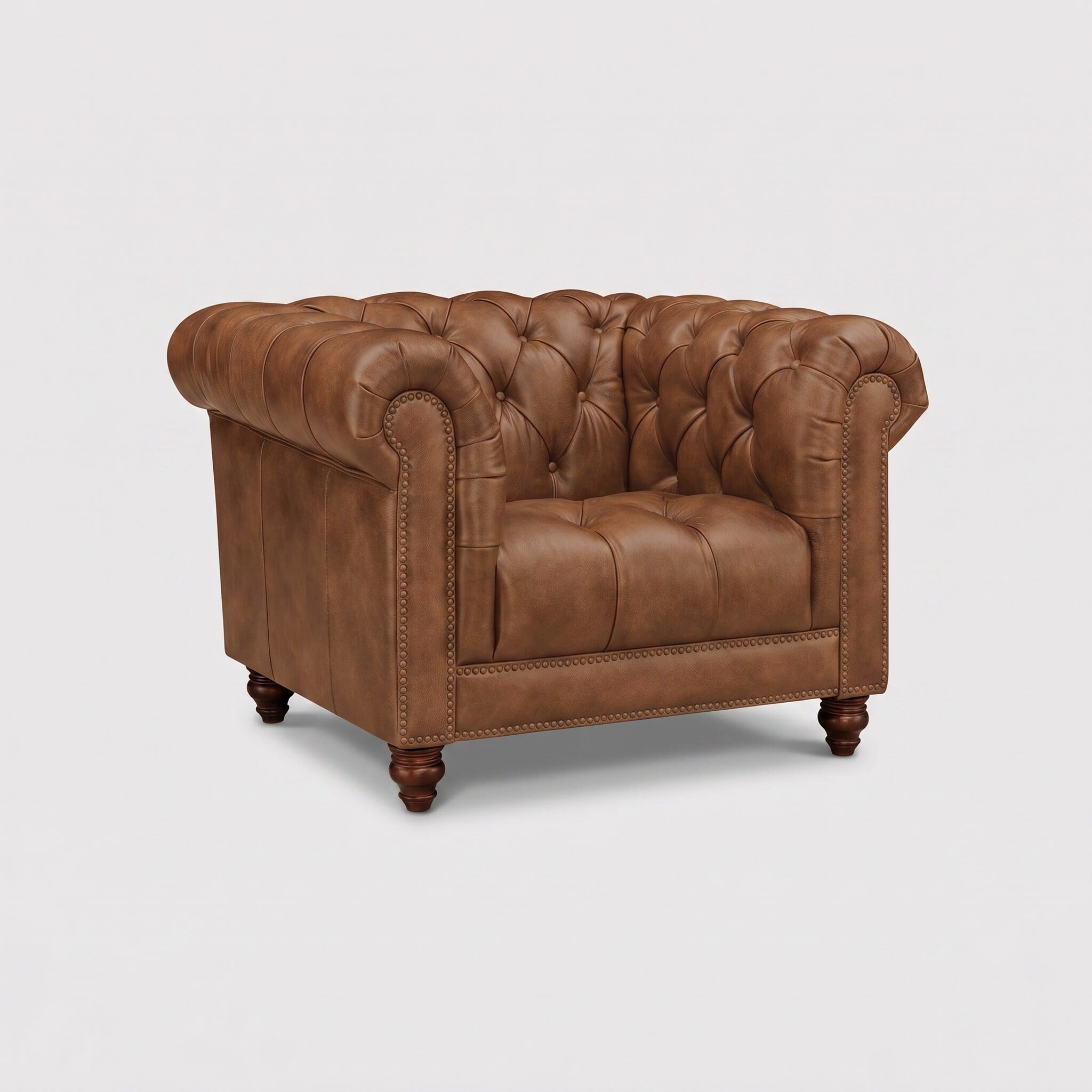 Ullswater Club Armchair 2034 Dark Rum FL, Brown Leather | Barker & Stonehouse