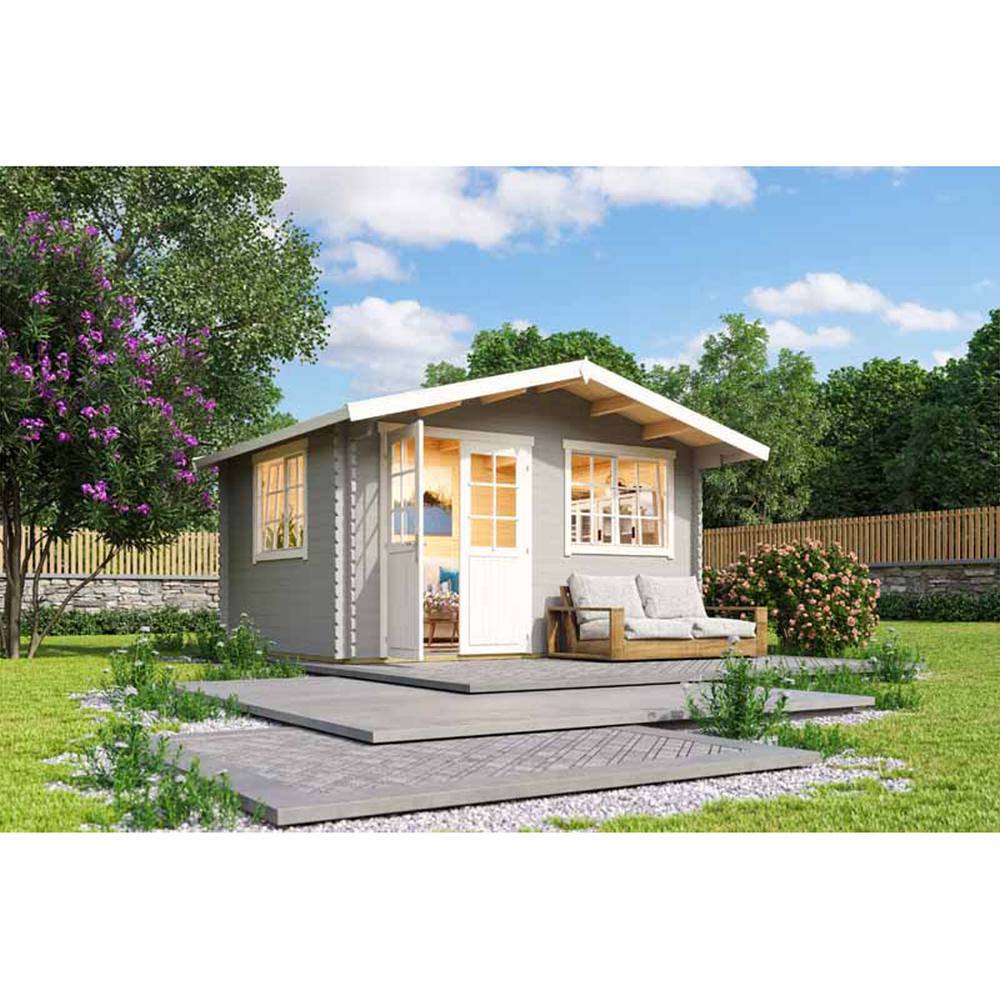 Lasita Maja Ltd Norderney 2-Log Cabin, Garden Room, Home Office - L444.6xW390xH256.5cm in Light Brown 3