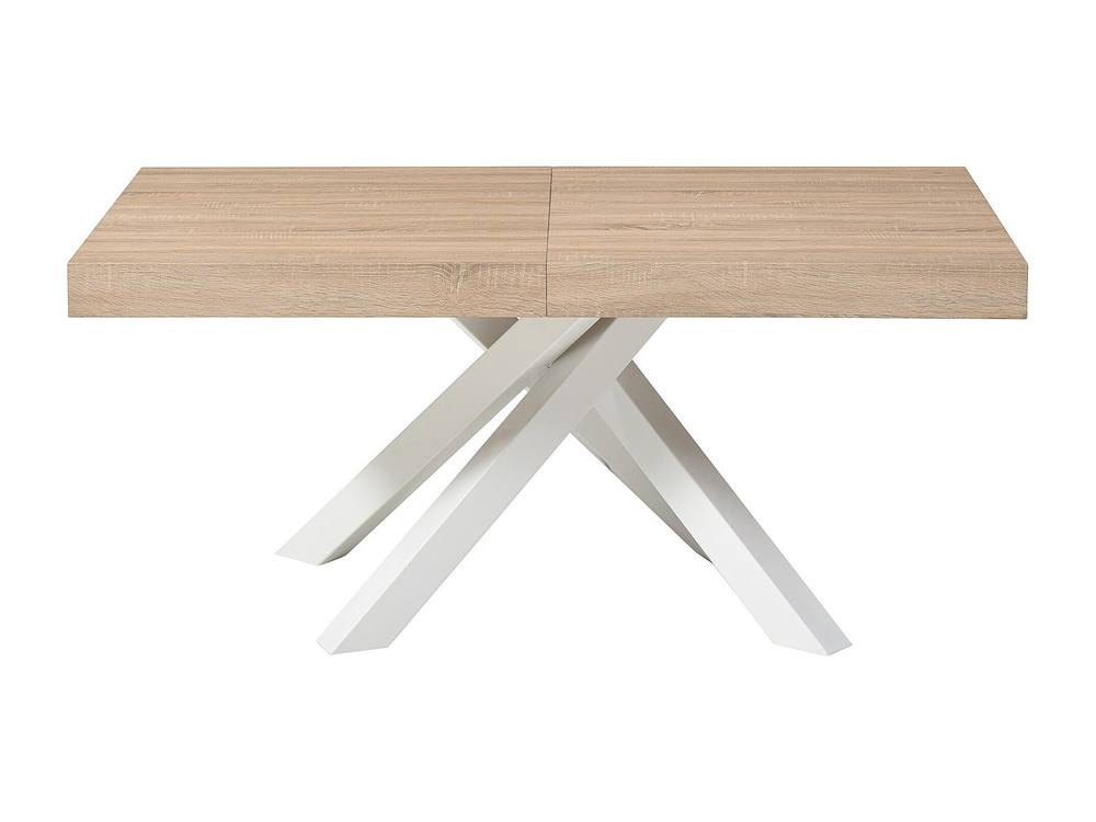Vente-unique 6 - 10 Seater Extendable Dining Table In MDF & Metal - Natural and in Light Oak
