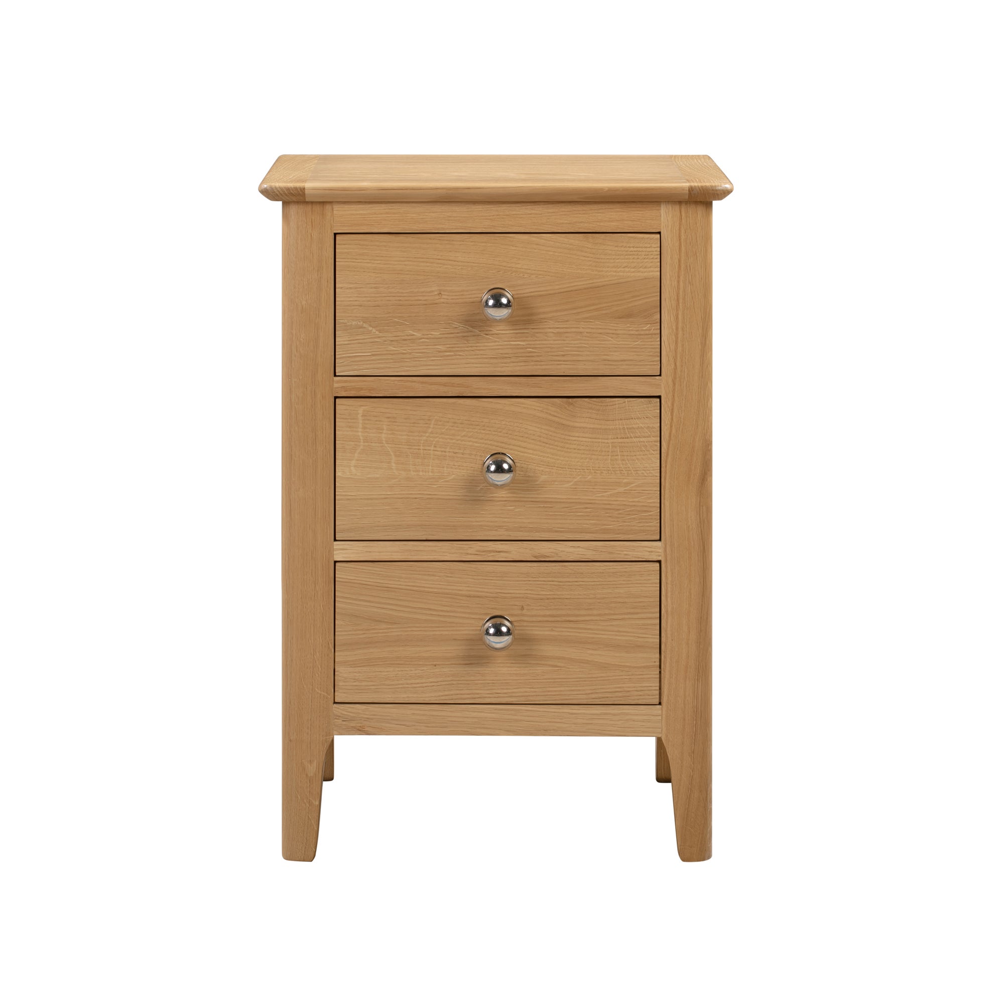 Cotswold 3 Drawer Bedside Table, Oak
