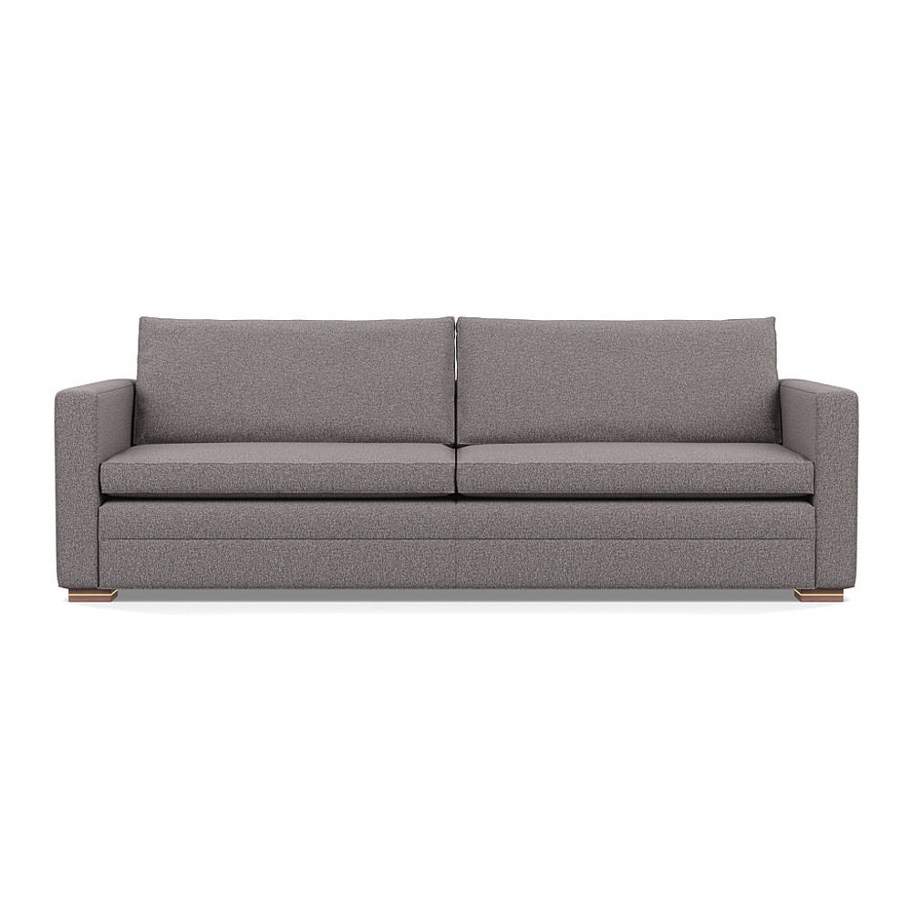 Heal's Palermo 5 Seater Sofa Loop Boucle Granite Brass/Walnut Feet