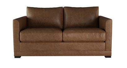 Aissa 2 Seat Sofa Bed in Tan Vintage Leather - sofa.com