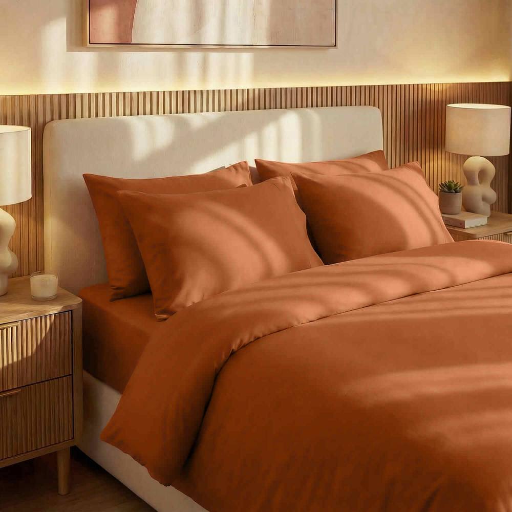 Bedable 100% Cotton Sateen Bedding Bundle 460 Thread Count - Duvet Cover + Fitted Sheet + 4 Pillowcases + Duvet + 4 Pillows