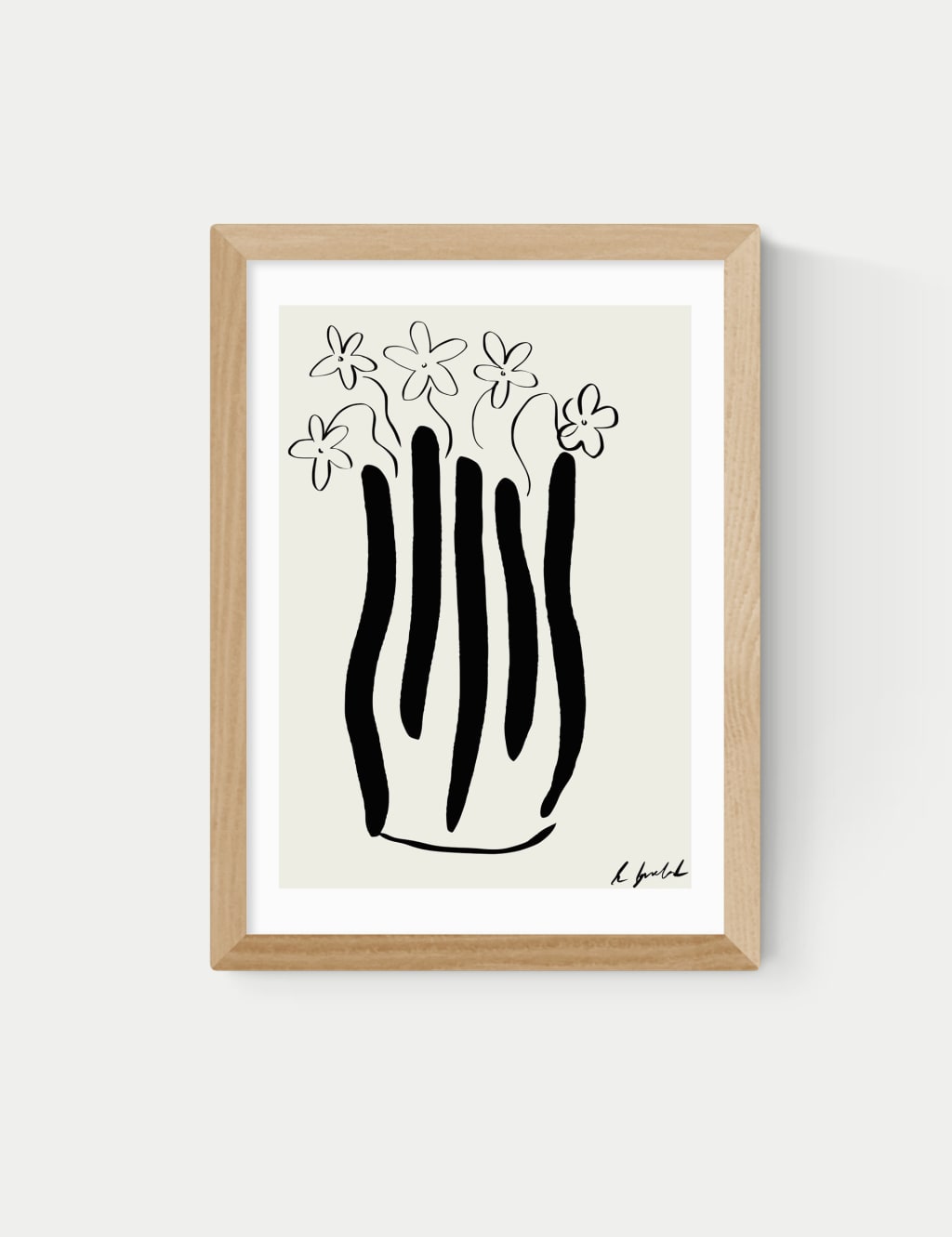 East End Prints Abstract Vase Framed Art Natural