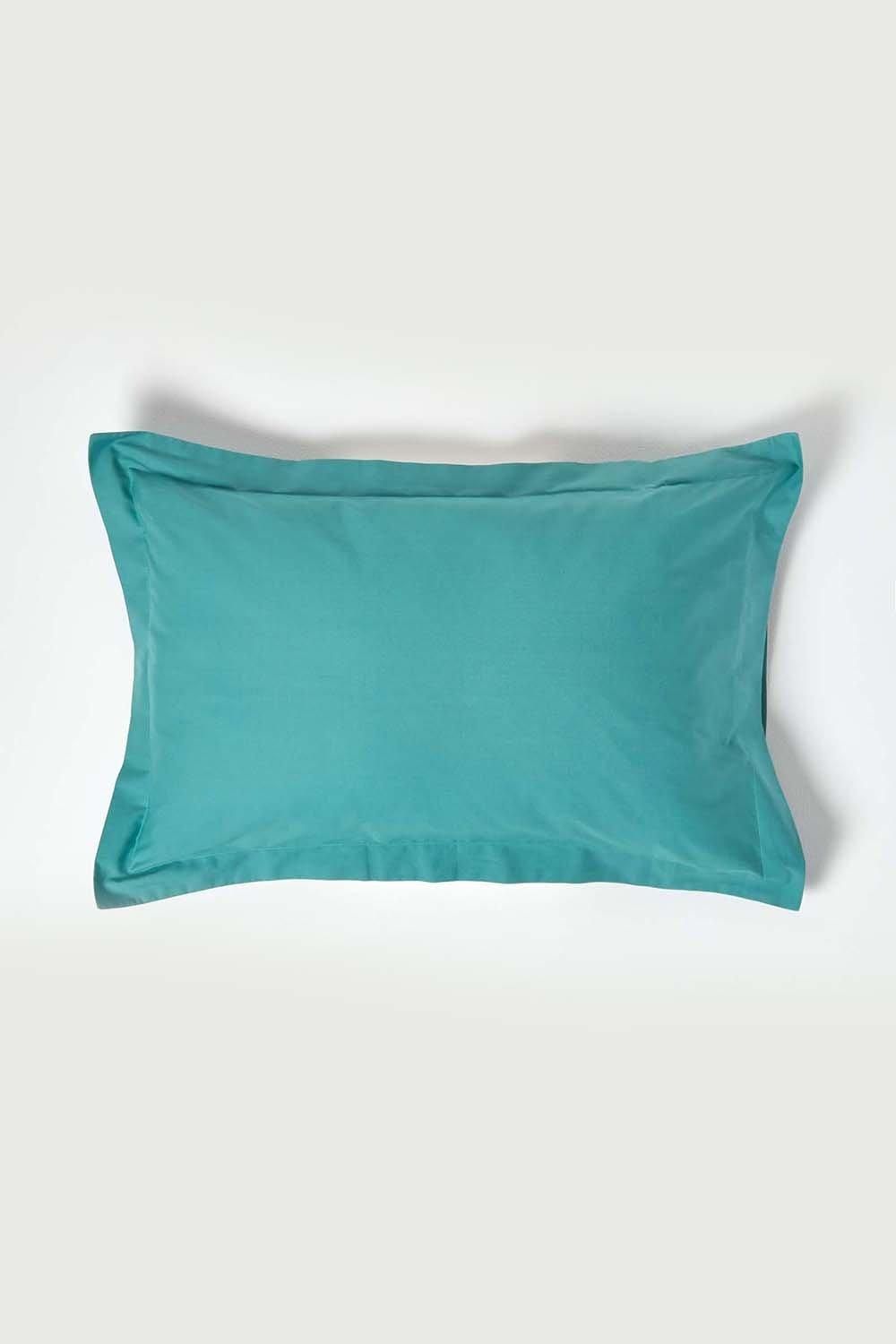 Homescapes Egyptian Cotton Oxford Pillowcase 200 TC, Standard Size in Teal