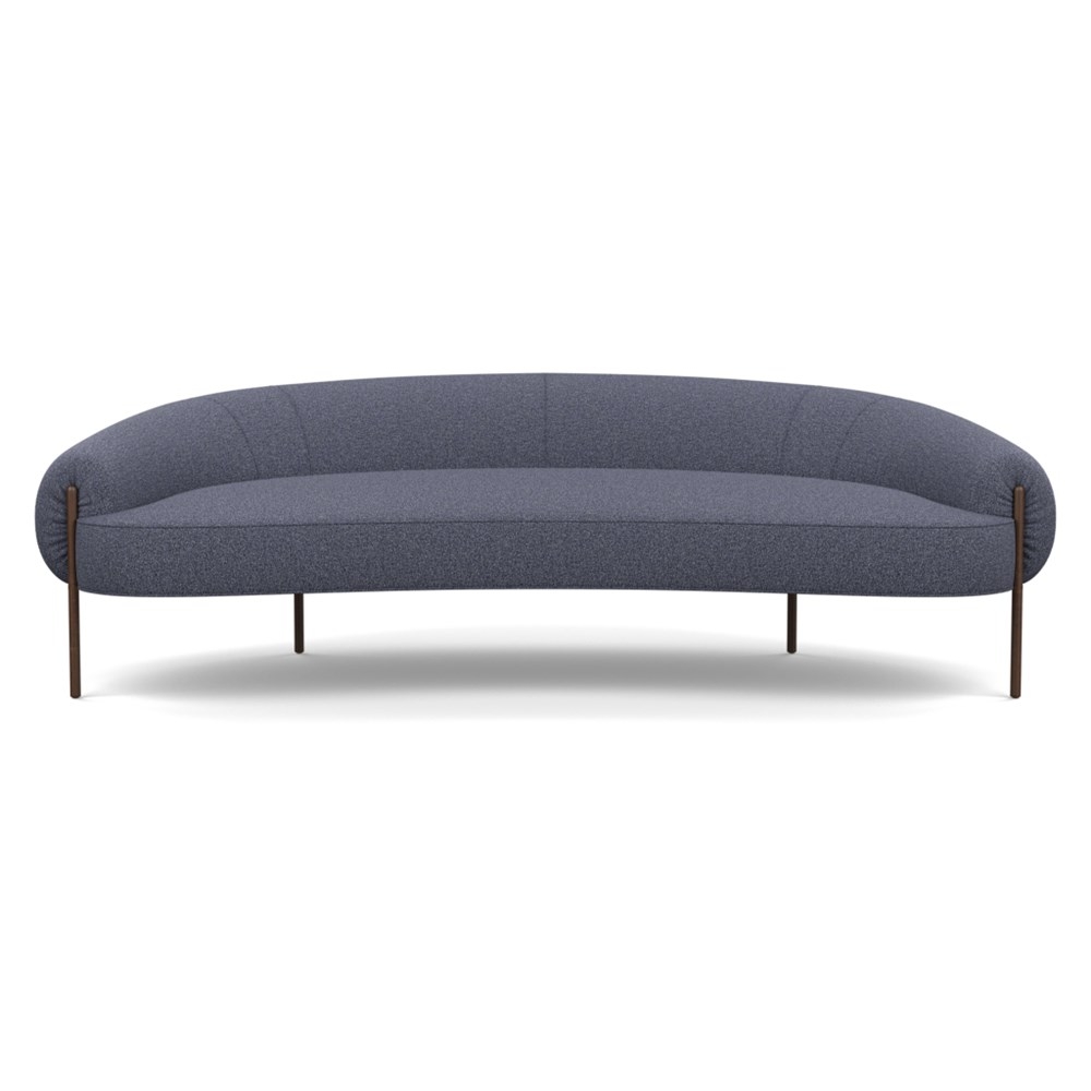 Heal's Isola 3 Seater Sofa Loop Boucle Navy Bronze Feet