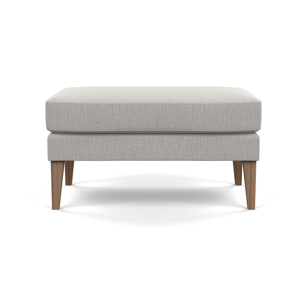 Heal's Richmond Ottoman Smart Linen Mix Silver Tinted Ash Feet