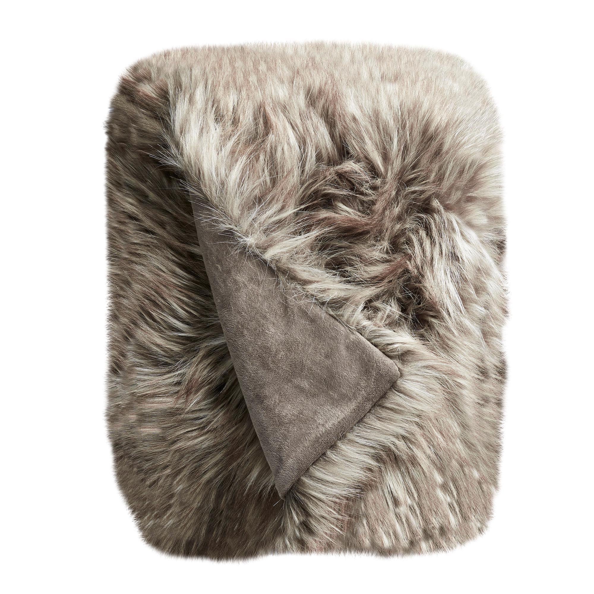 Bear Faux Fur 130cm x 180cm Throw Beige