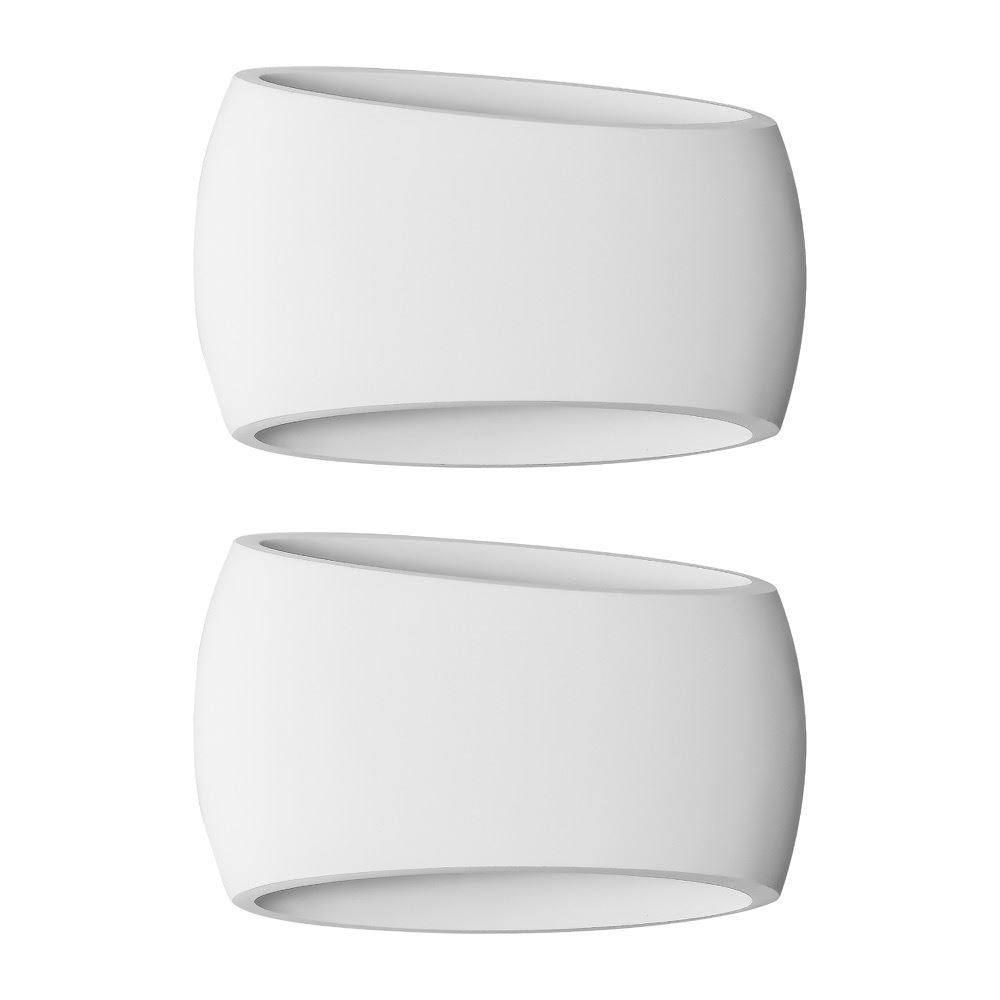 First Choice Lighting Set of 2 Sophia - White Plaster E27 Wall Lights