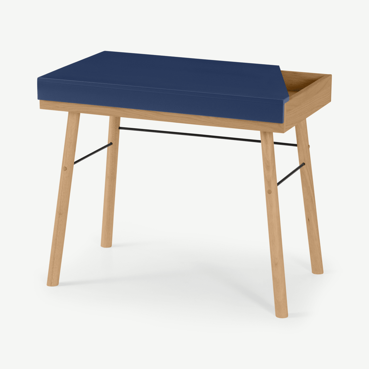 Brennan Lift-Top Desk, Oak and Blue
