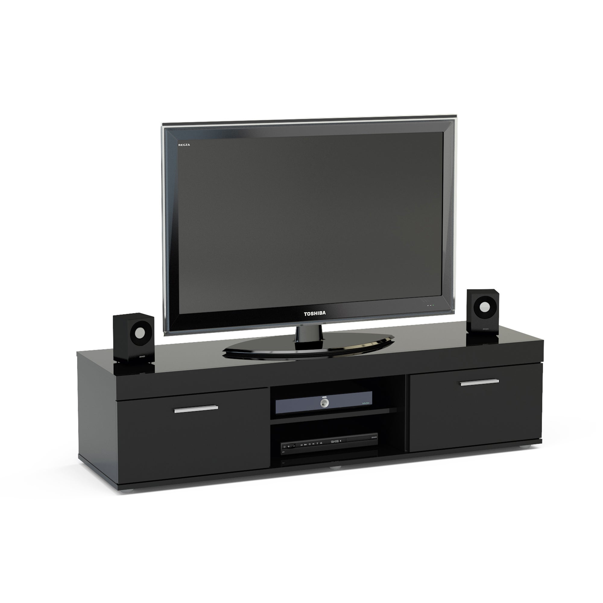 Edgeware Black TV Stand Black