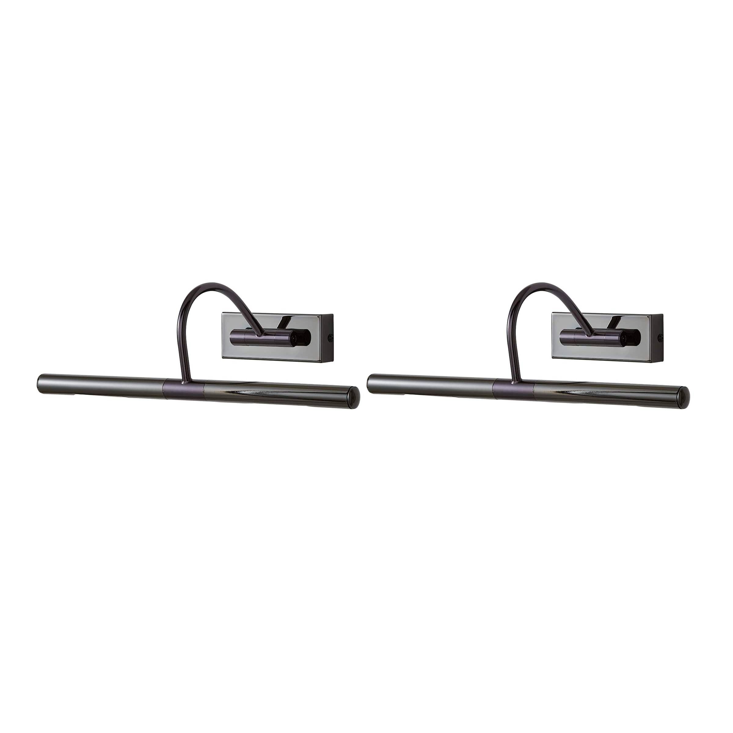 ValueLights Capri Pair of Adjustable Twin Bulb Picture Wall Lights with G9 Bulbs in Black