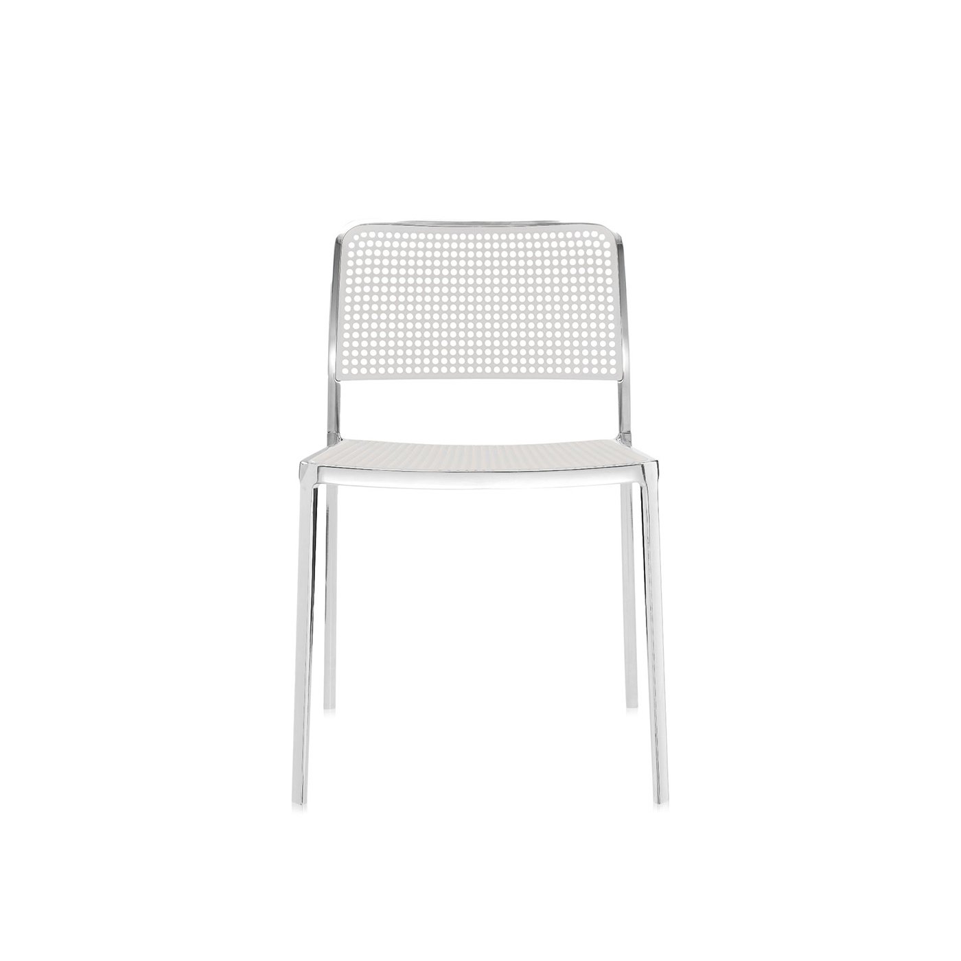 Kartell Audrey Side Chair Lacquered Alu Frame White
