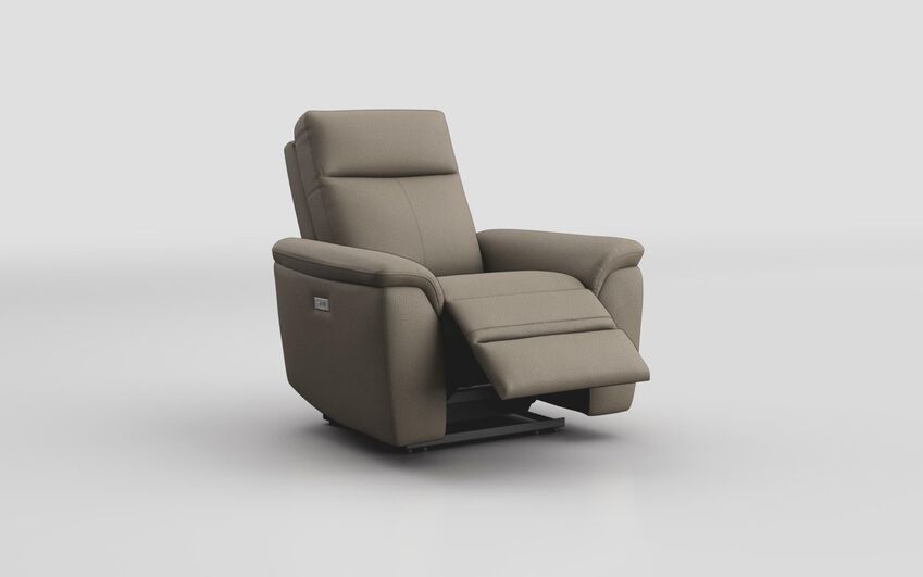 Brown Fabric Badia Power Recliner Chair