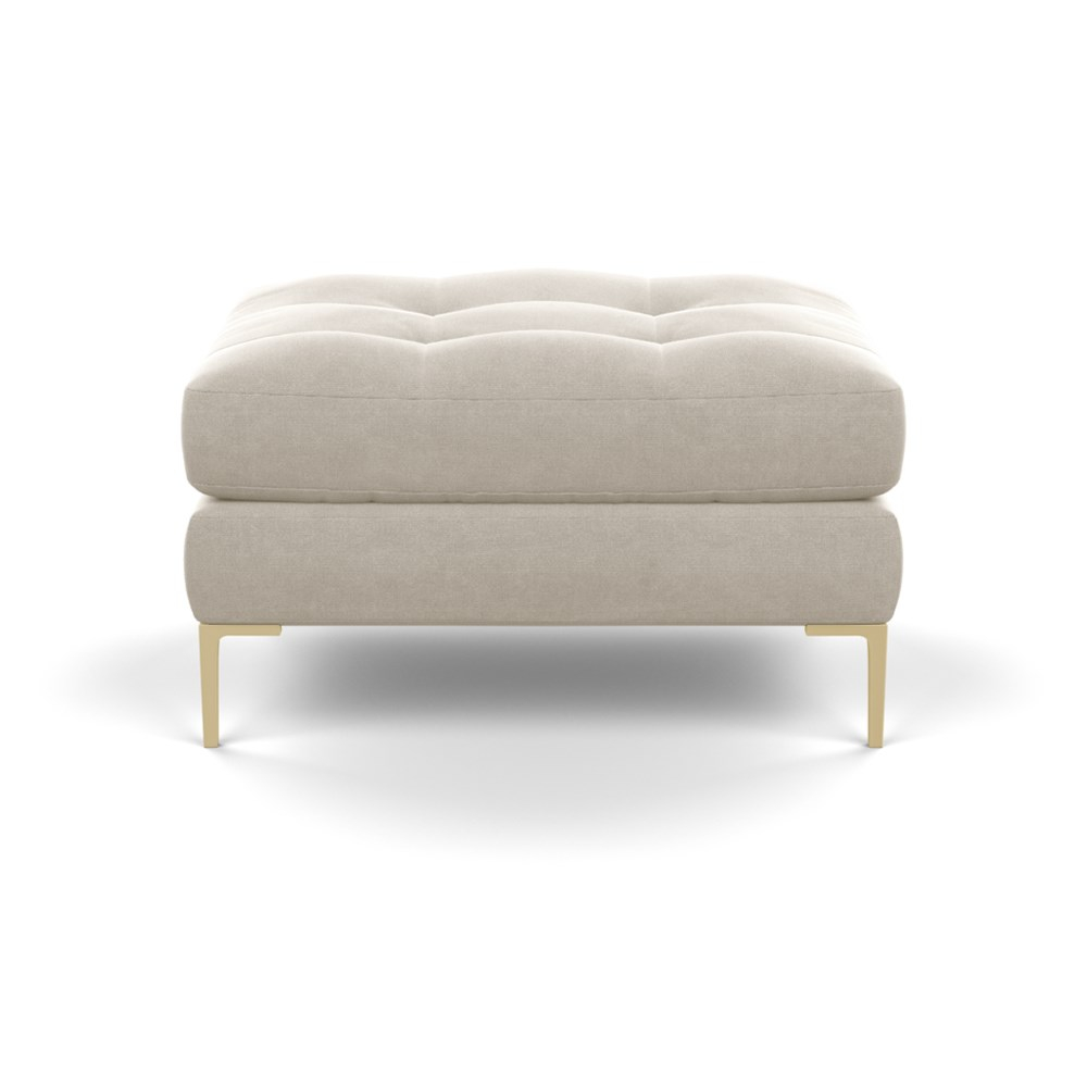 Heal's Eton Footstool Linen Hessian Brass Feet