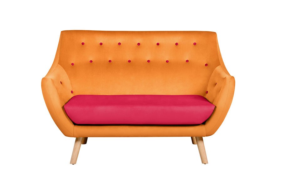 Poet Sofa, Luxor Orange  Two Tones