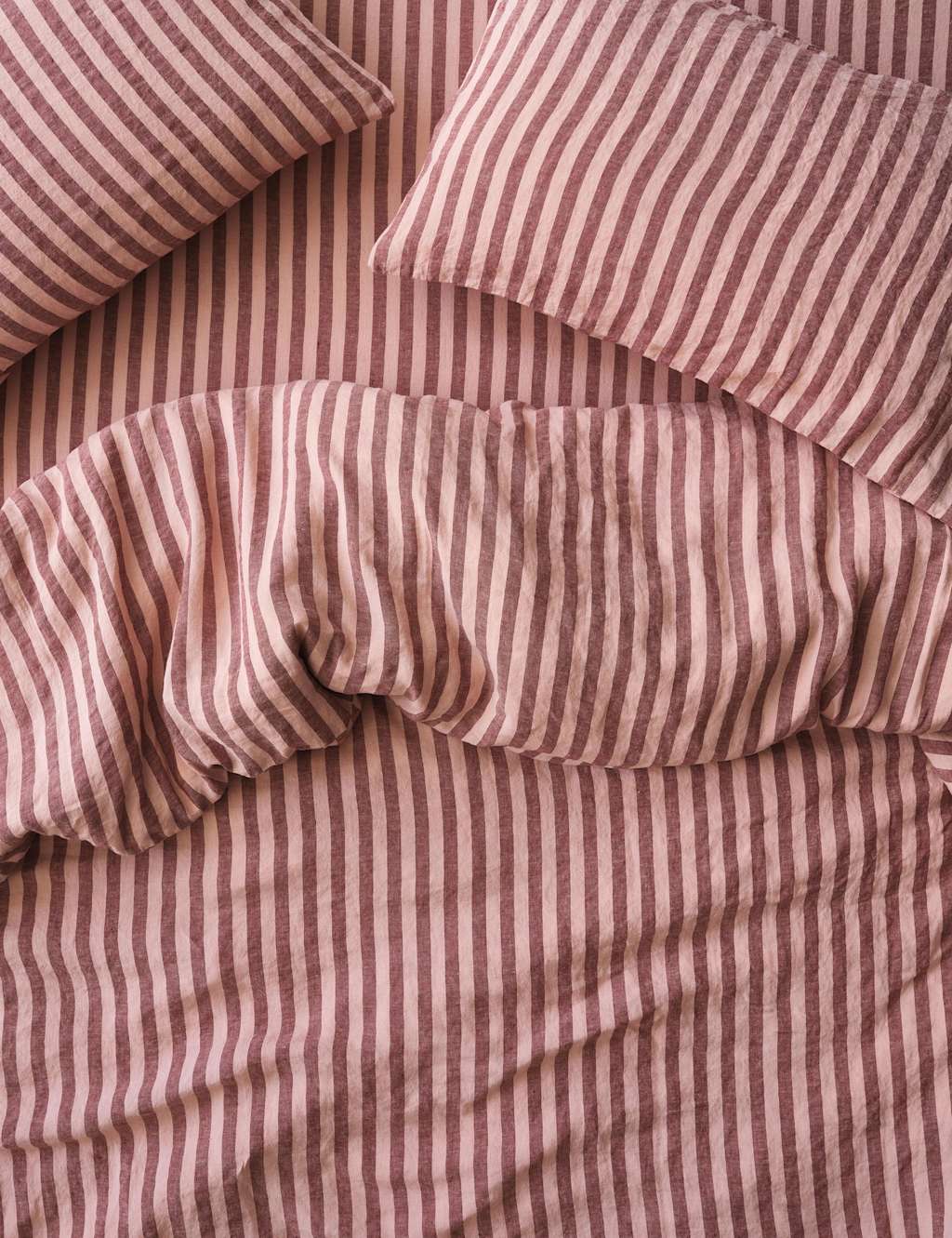 Piglet In Bed Linen Rich Pembroke Stripe Duvet Cover Red Mix