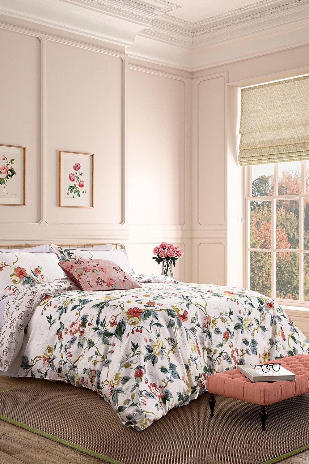 English Heritage 'Craven Street Floral Trail' Cotton Duvet Cover Set