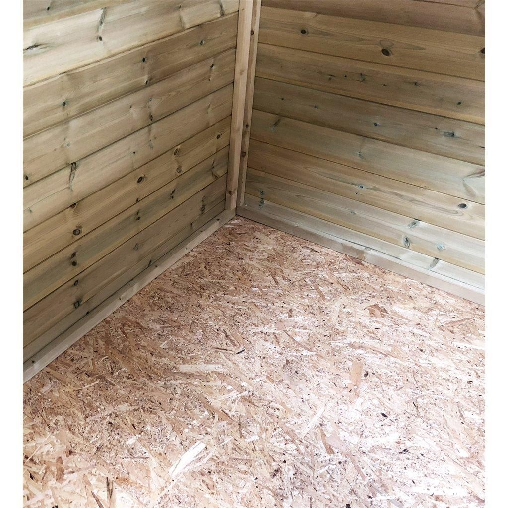 Marlborough 14 x 4 Pressure Treated High Eaves Reverse Apex Shed with Single Door in Natural 5