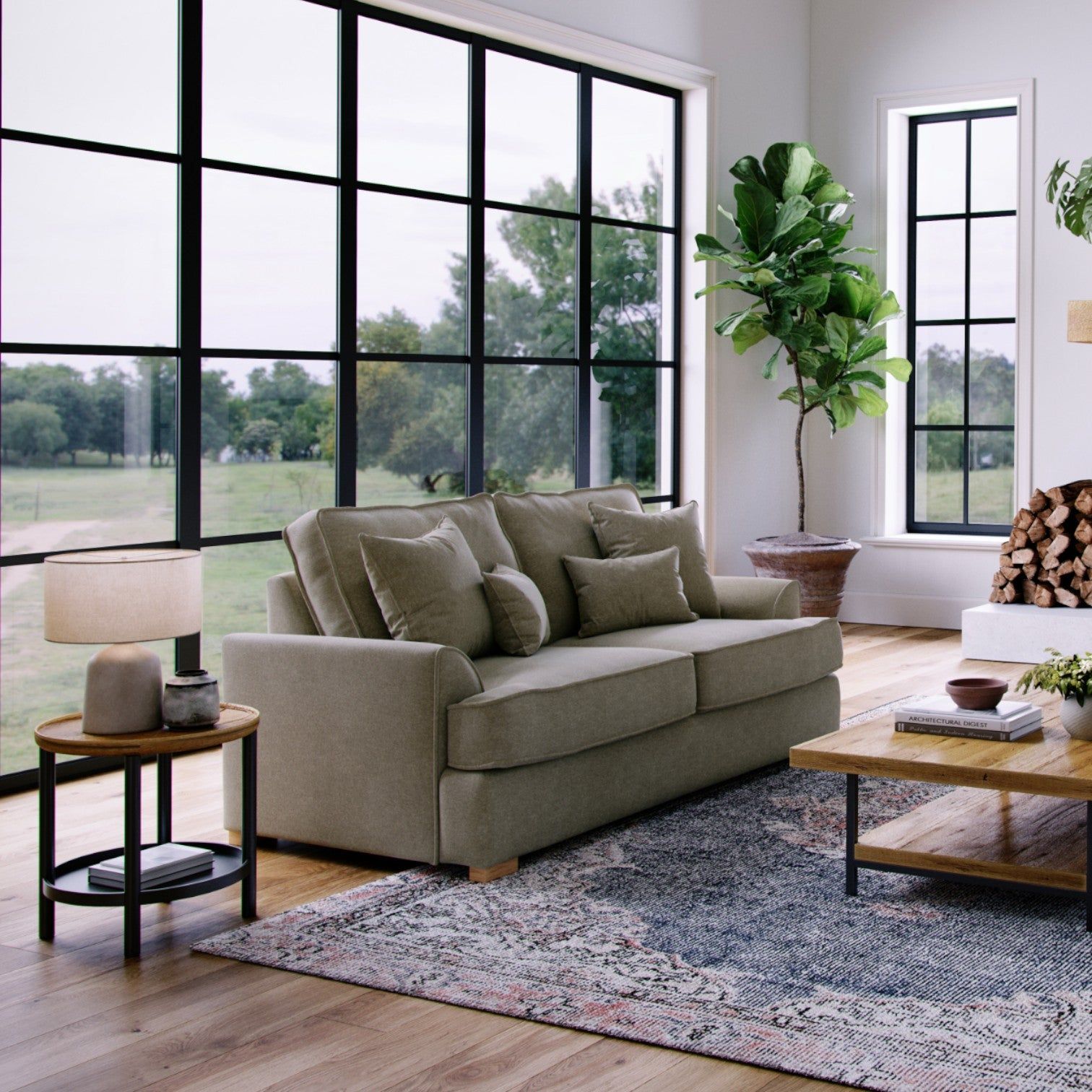 The Great Sofa Company Ophelia 2 Seater Chenille Sofa in Grey