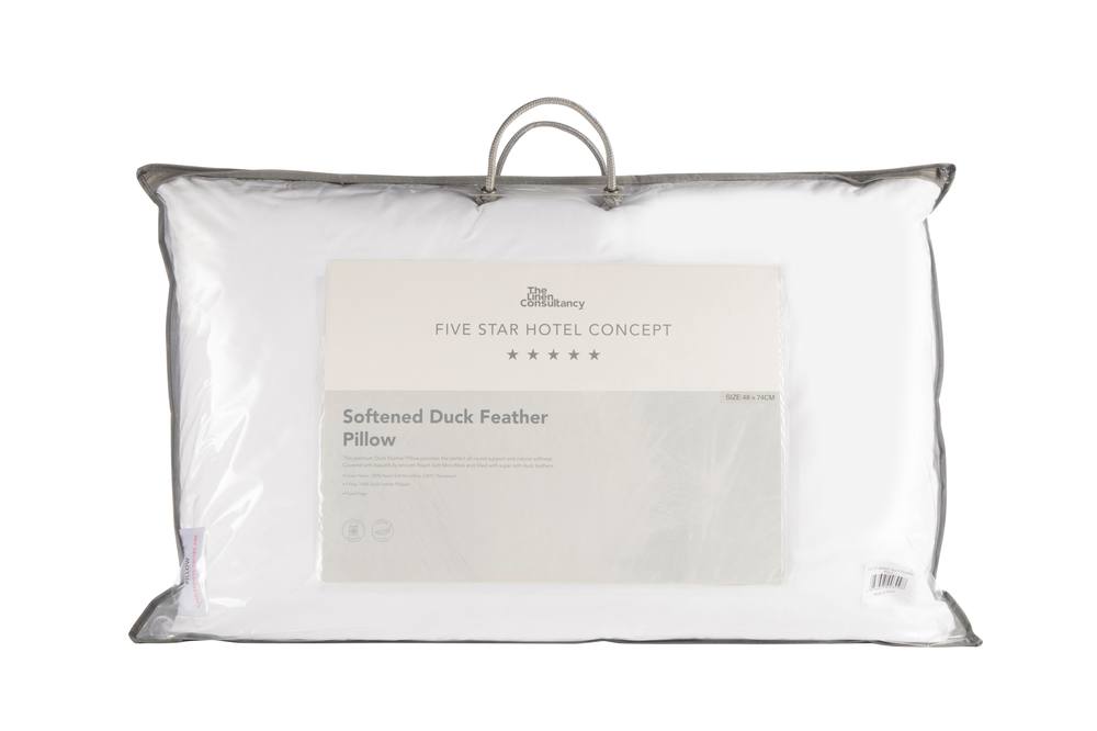 The Linen Consultancy 'TLC 5 Star Hotel Concept' 2 Pack Softened Duck Feather Pillows in White