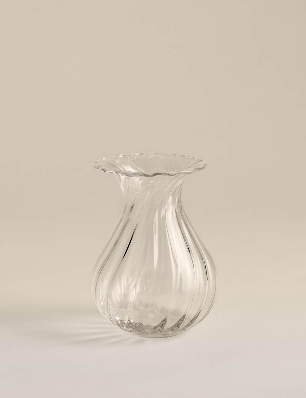 M&S Small Fluted Glass Bouquet Vase Clear