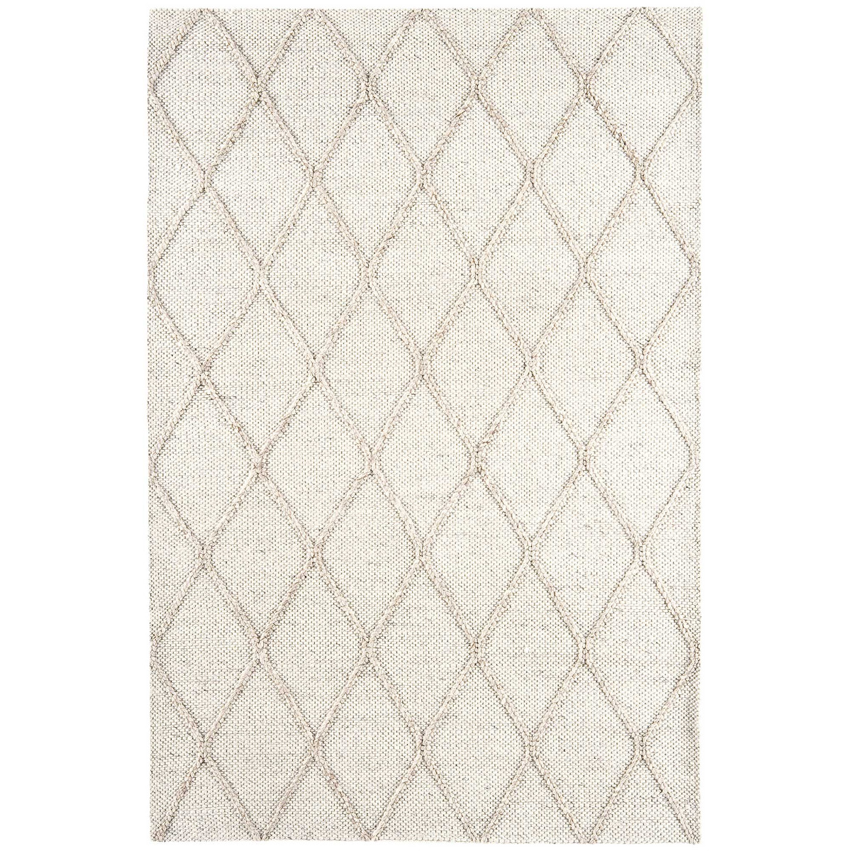 Flori Diamond Hand Woven Rug, Cream