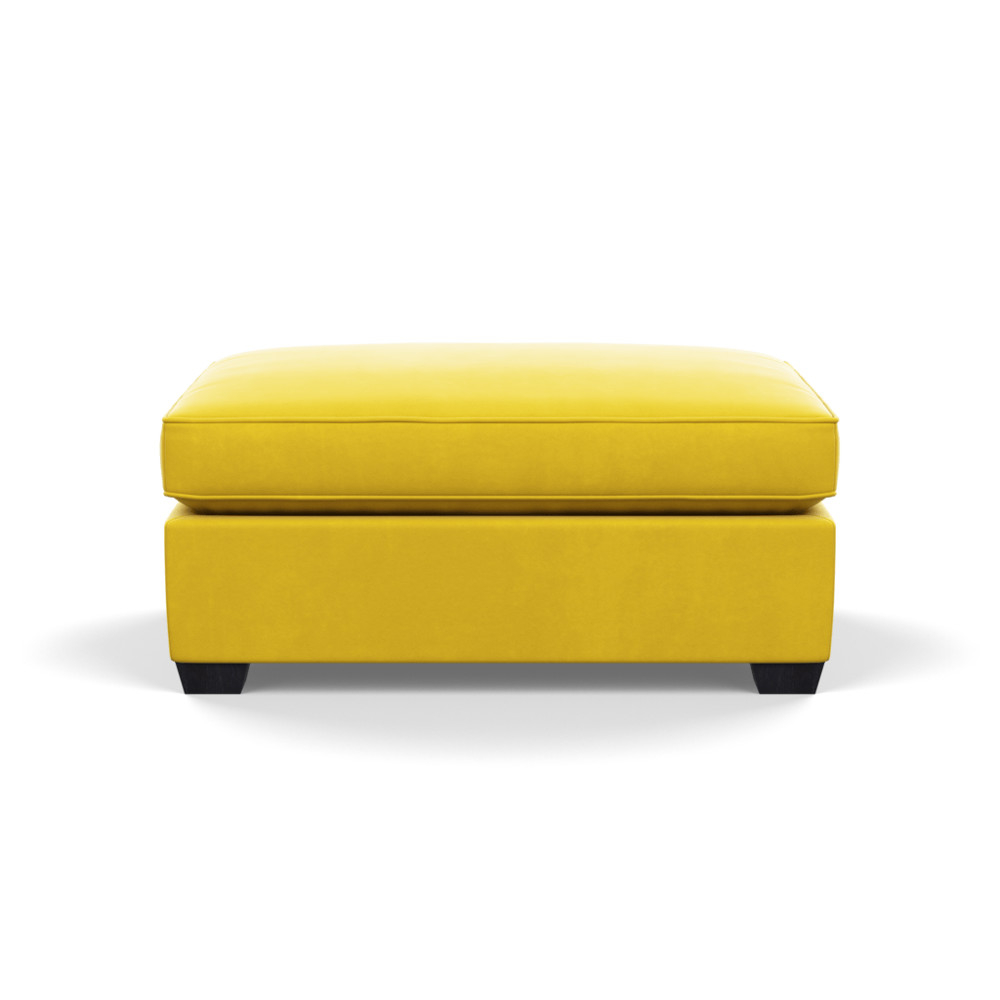 Heal's Torino Footstool Varese Velvet Alchemilla Black Feet