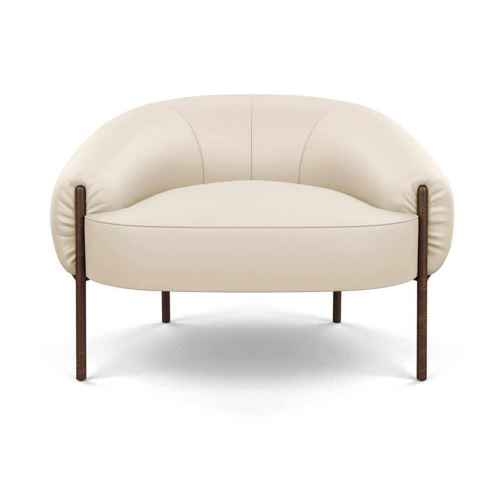 Heal's Isola Armchair Leather Grain Storm 006 Bronze Feet