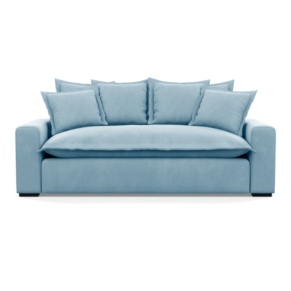 Heal's Brompton 3 Seater Sofa Varese Velvet Sky Black Feet