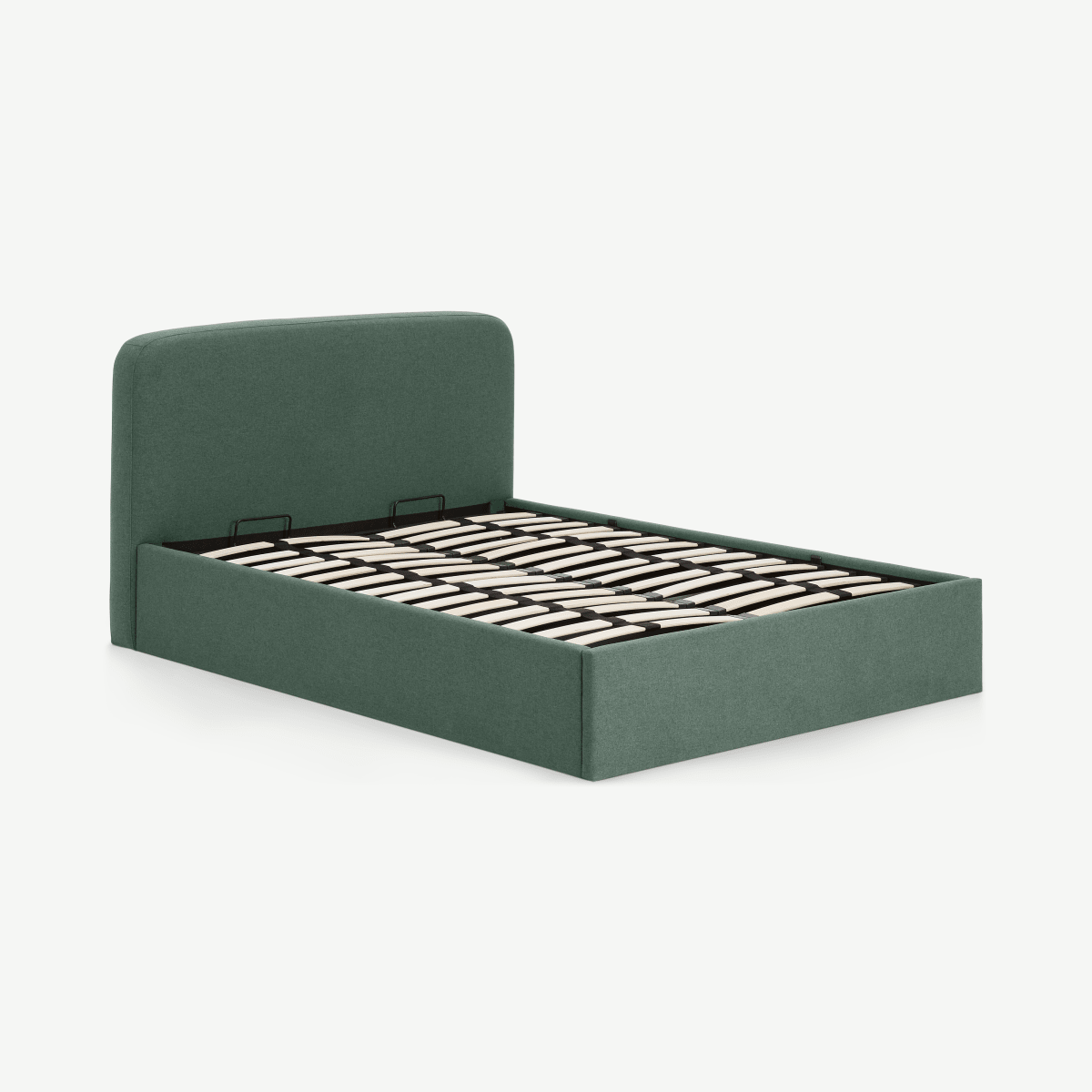 Besley King Size Bed with Ottoman Storage, Bay Green