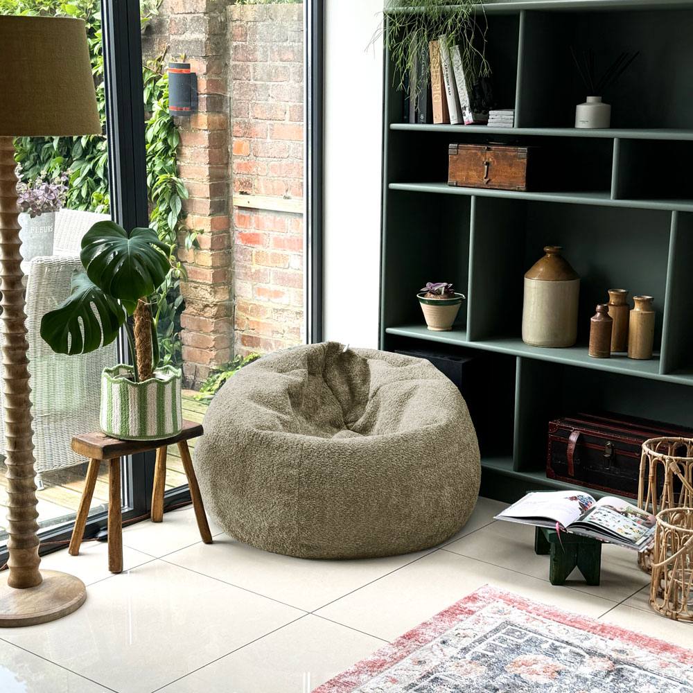 rucomfy Beanbags rucomfy Slouchbag Bean Bag - Classic Snug Indoor Seat for Adults in Beige