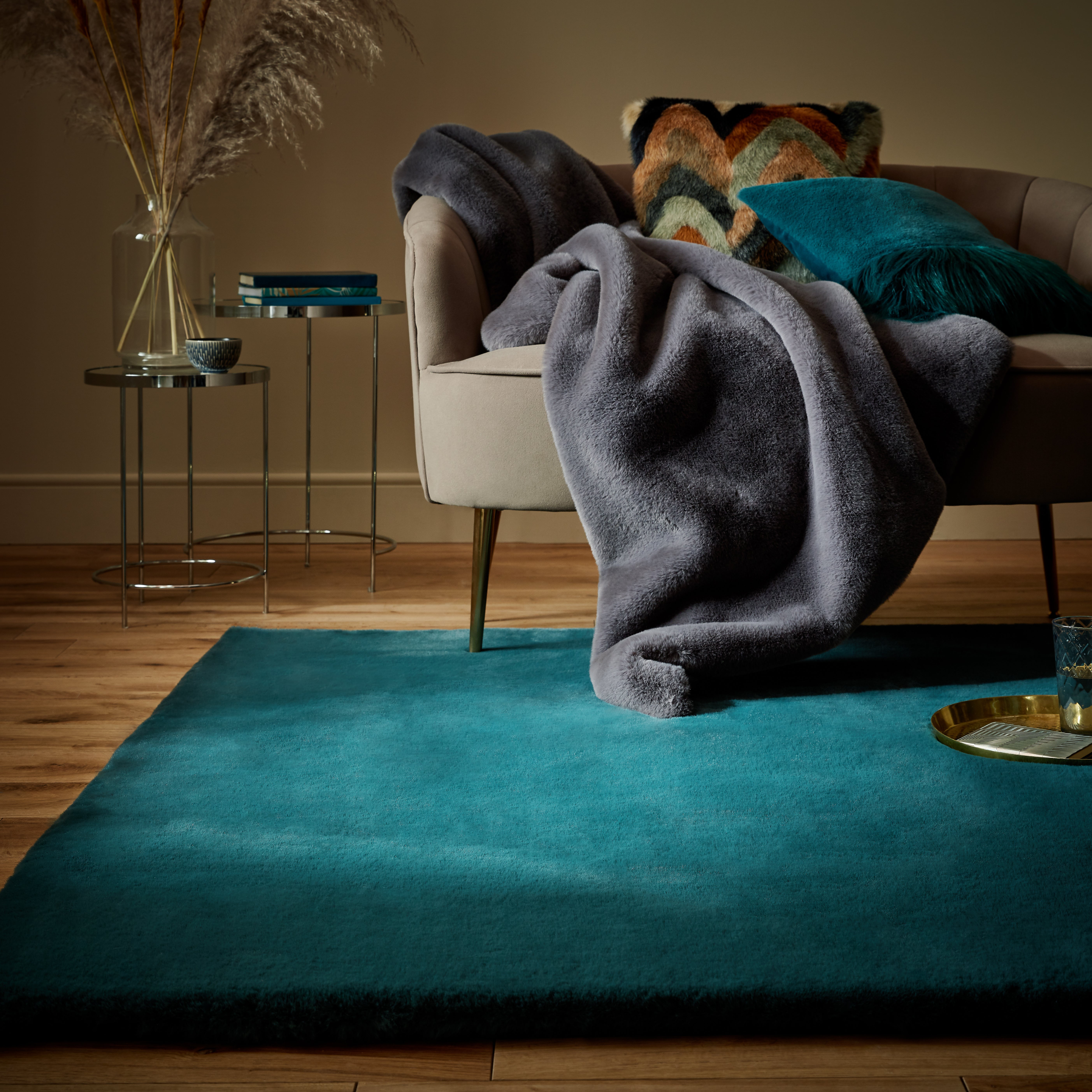 Plush Faux Fur Rug Faux Fur Plush Peacock