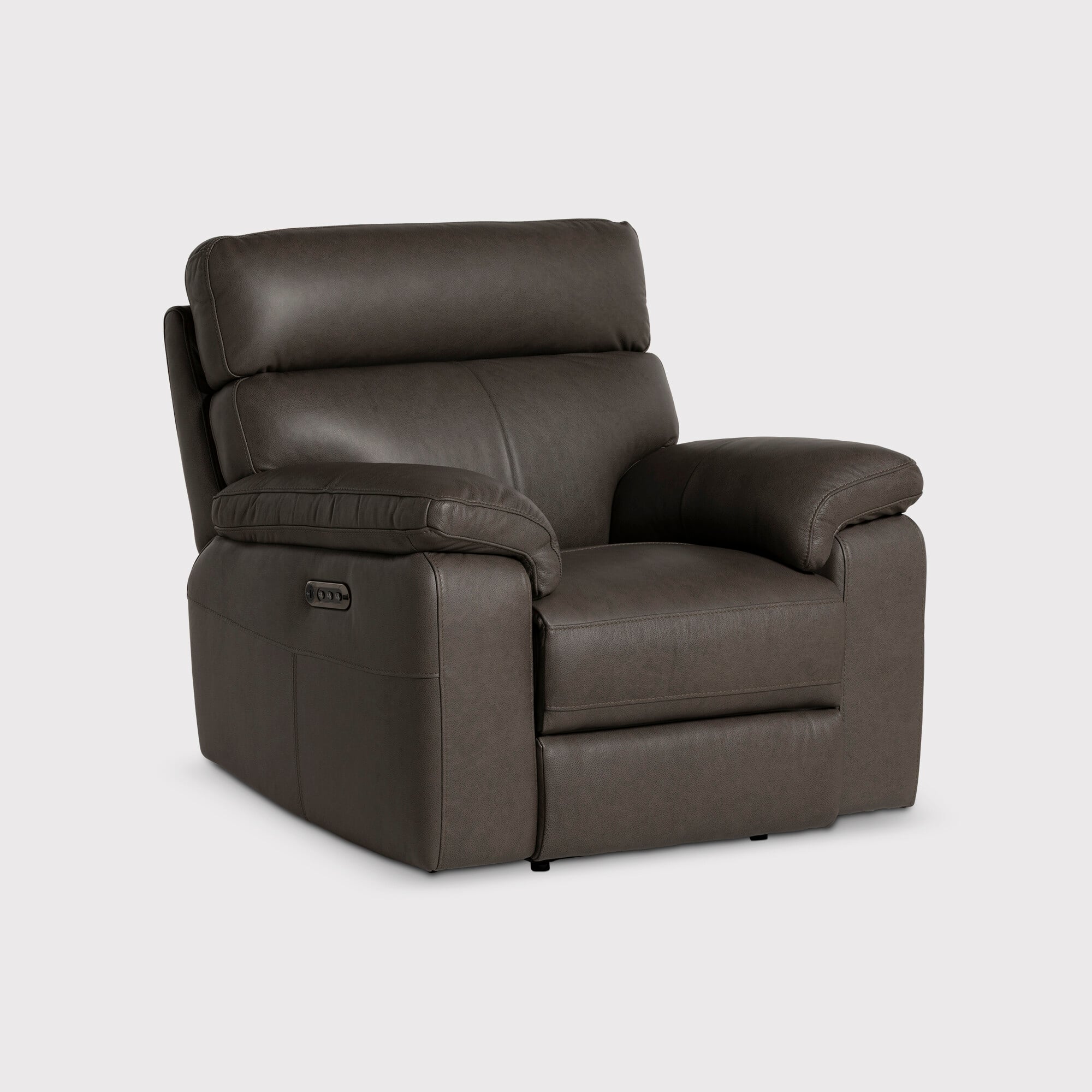 Clark Power Motion Armchair With Headrest, Grey | Barker & Stonehouse