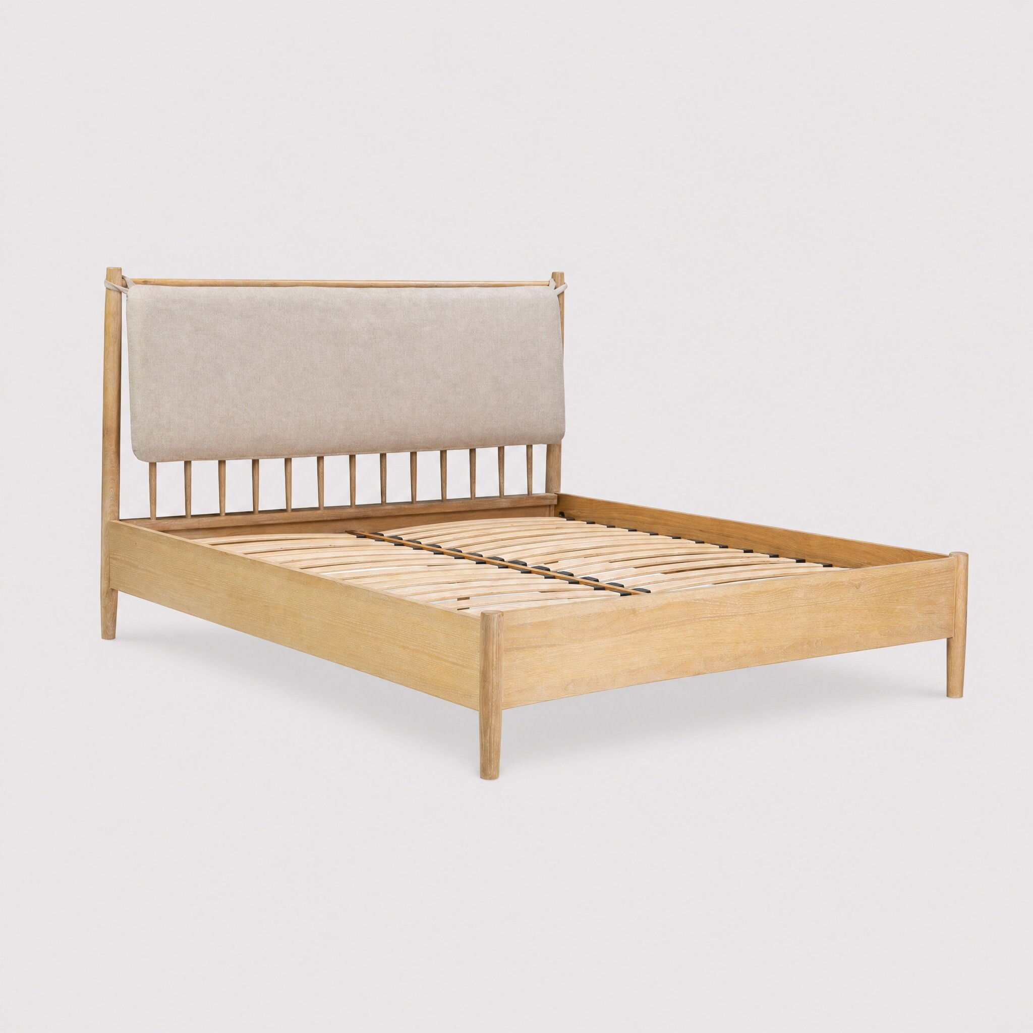 Valla 135cm Bedstead + Cushion, Neutral Wood | Double | Barker & Stonehouse
